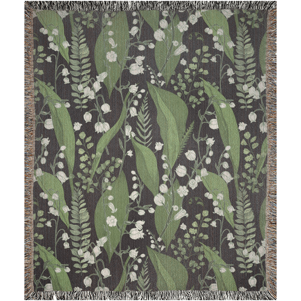 Botanical Woven Blanket For Her. Birthday Gift For Plant Lady, Botanist, Gardener Or Mother.