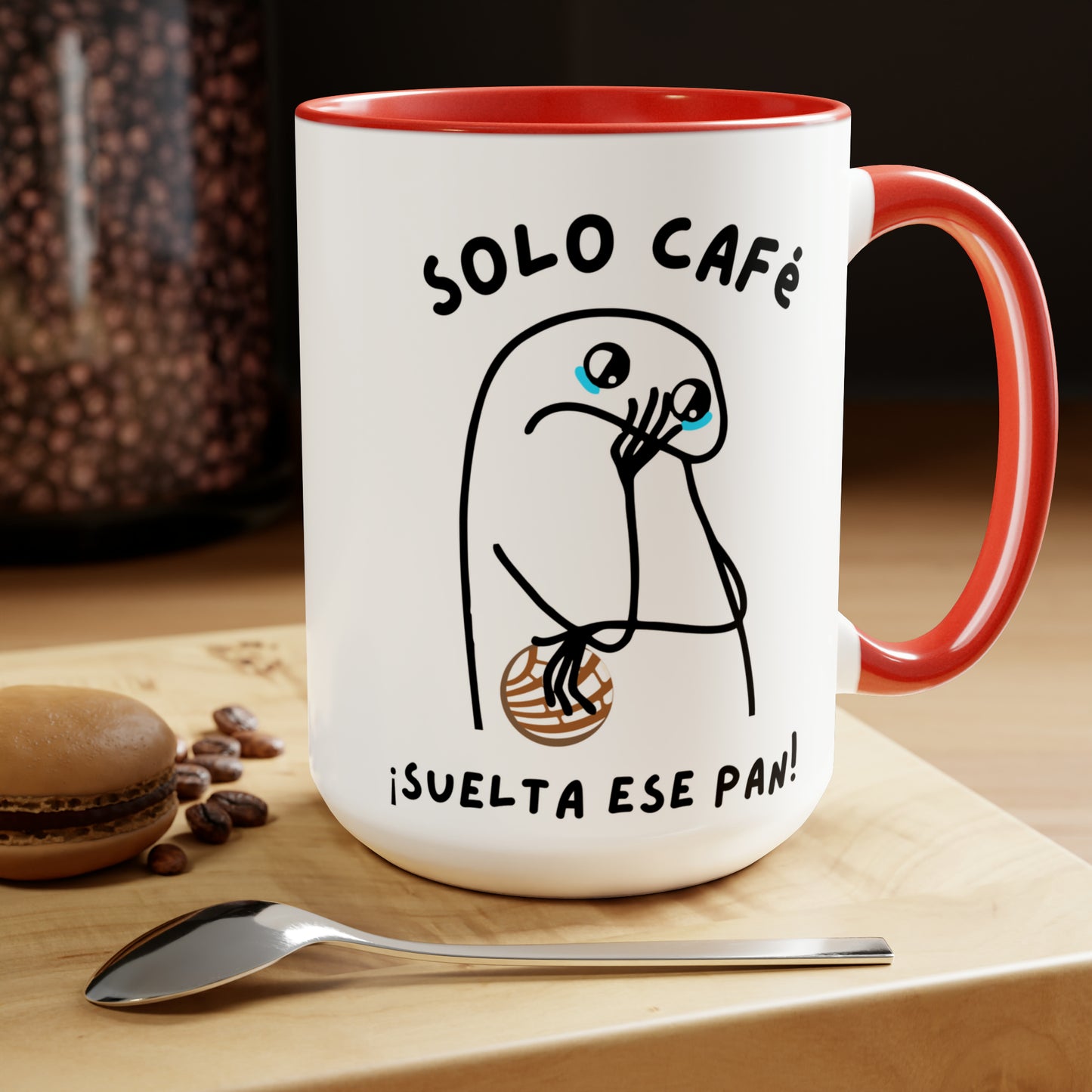 Solo cafe suelta ese pan Coffee Mugs, 15oz of Latin friend or Mexican dad. Gift for Mexican girlfriend or Hispanic mom. Mexican mug