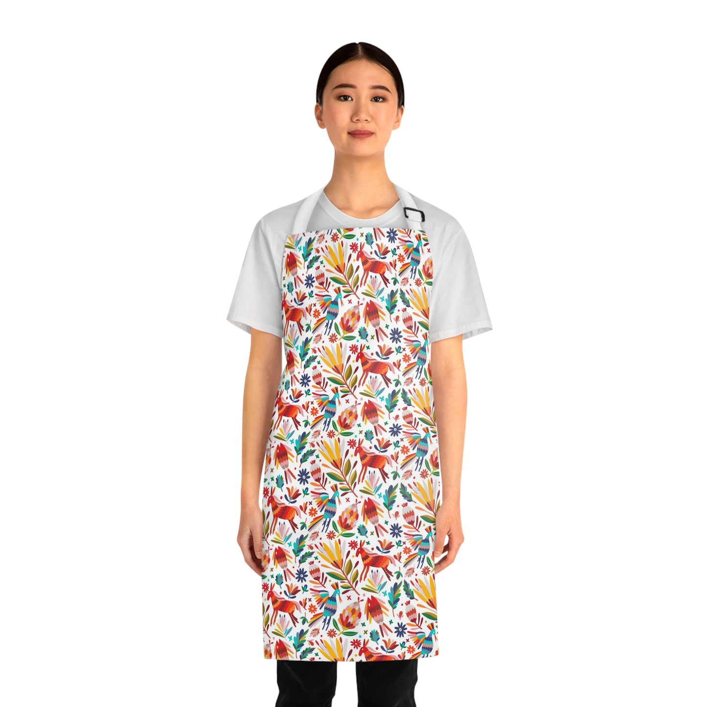 Mexican folk Apron with Otomi art for Mexican mom, Mexican food lover or Mexican chef. Gift for comadre or Tia. Mother’s Day gift ideas