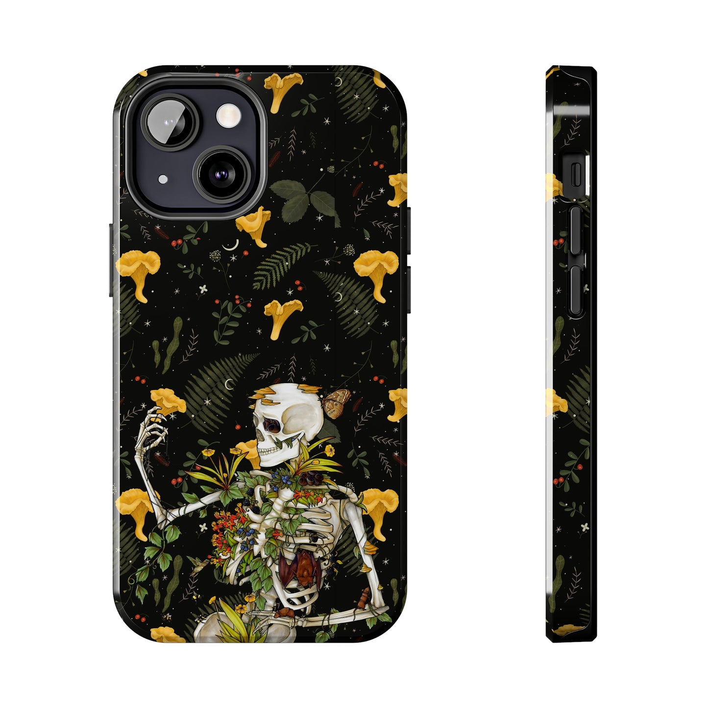 Mushrooms, skeleton and plants Tough Phone be Cases, Case-Matefor iPhone 15, iPhone 14, iPhone 13, iPhone 12 and iPhone 11