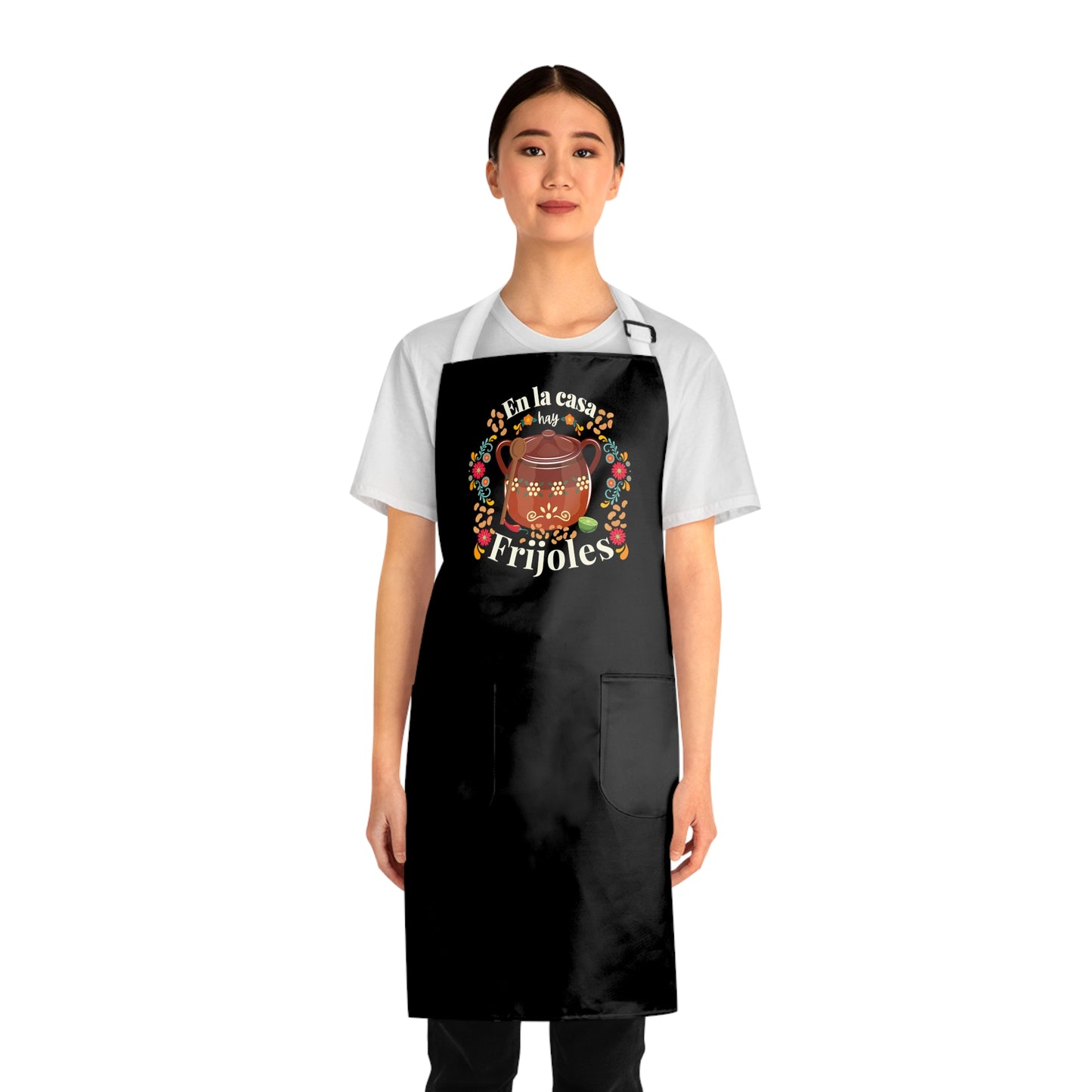 En la casa hay frijoles mandil. Funny Mexican Apron for Mexican mom or Mexican dad. Mexican wife gift