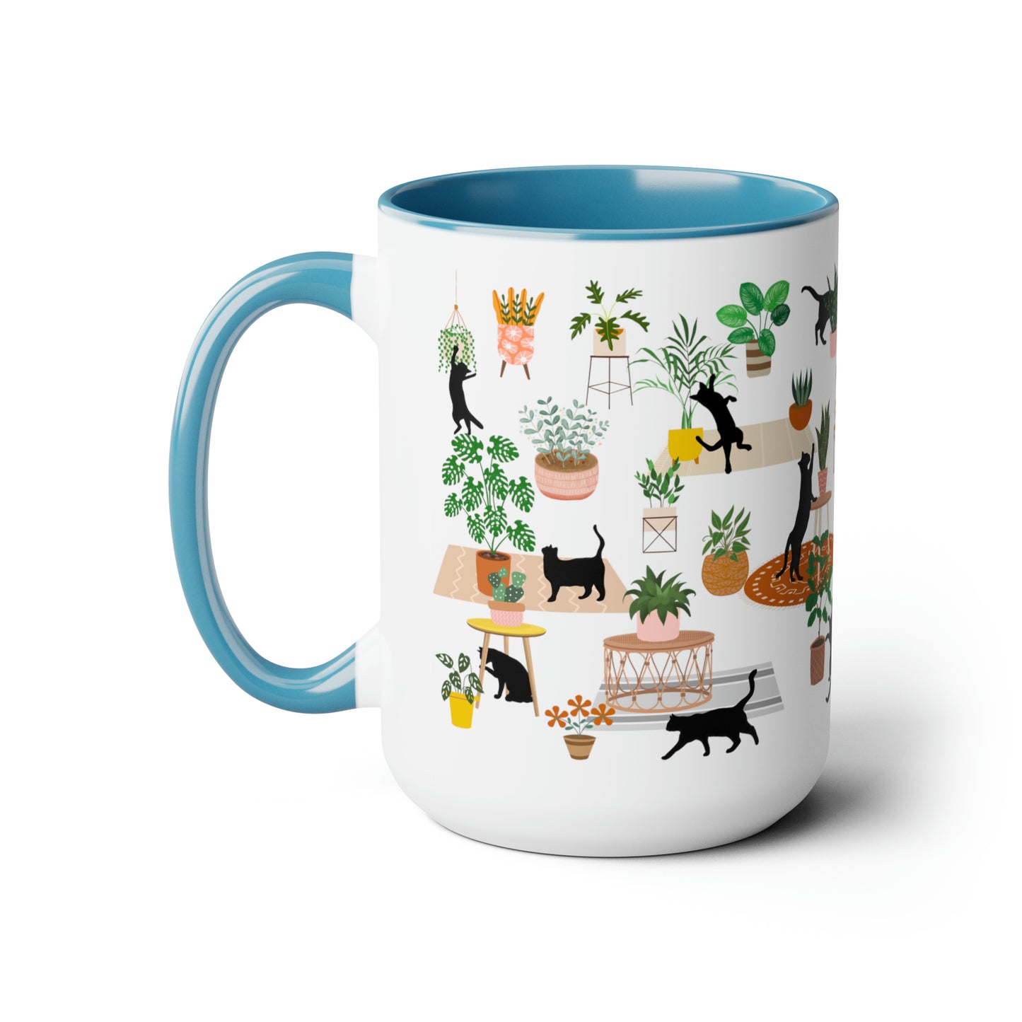 Cats and plants Coffee Mugs, 15oz for plant daddy and cat lady.
