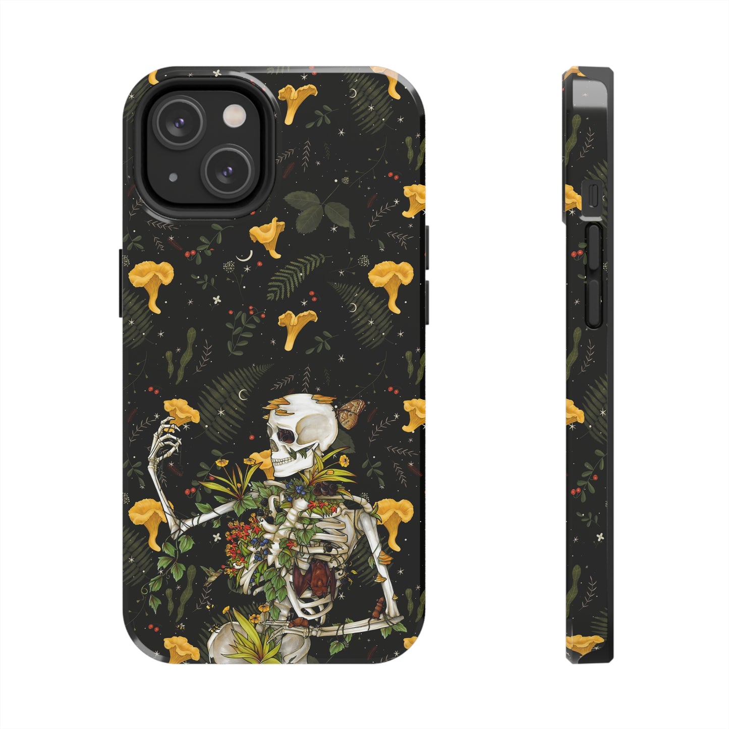 Mushrooms, skeleton and plants Tough Phone be Cases, Case-Matefor iPhone 15, iPhone 14, iPhone 13, iPhone 12 and iPhone 11