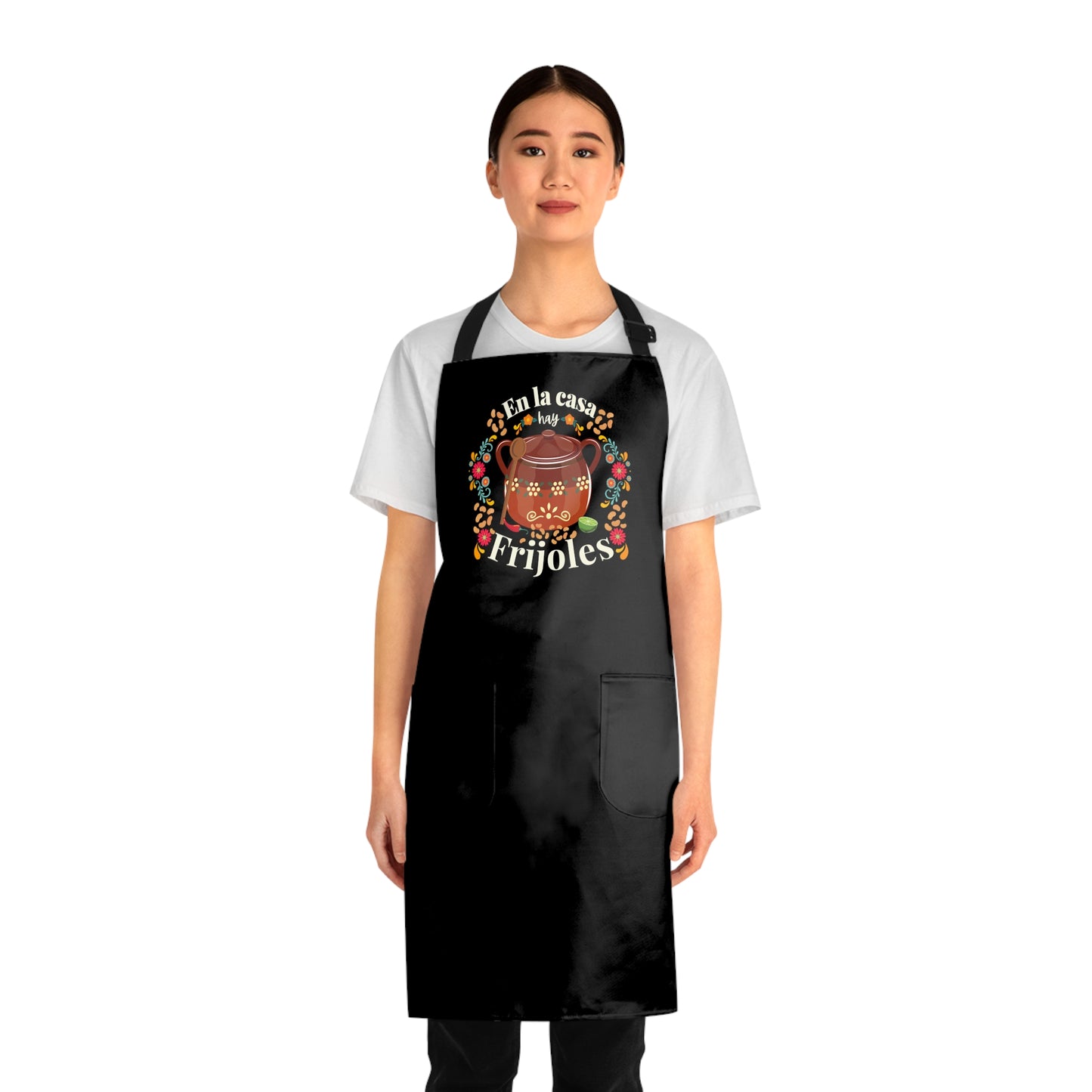 En la casa hay frijoles mandil. Funny Mexican Apron for Mexican mom or Mexican dad. Mexican wife gift