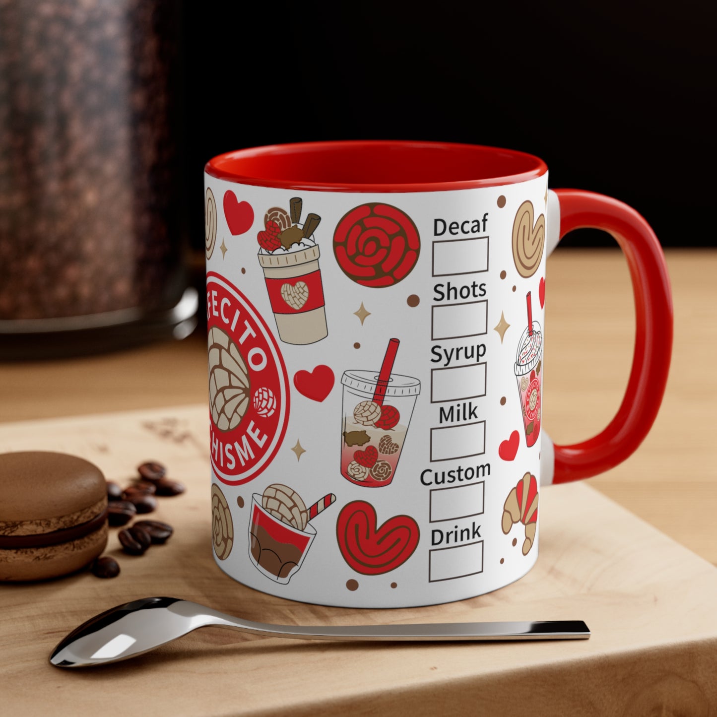 Blue cafecito y chisme Coffee Mug, 11oz for coffee time and chisme time. Senora life gift for holiday season. Mexican cup