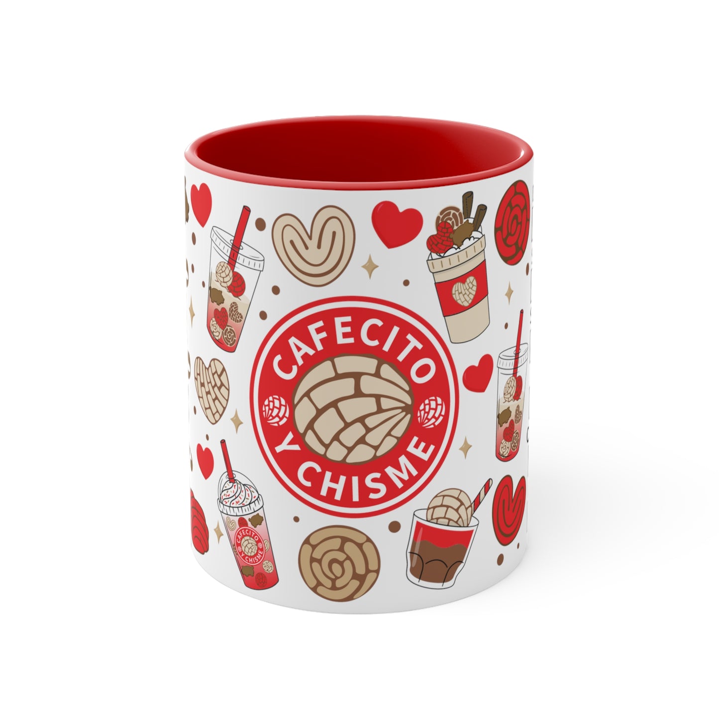 Blue cafecito y chisme Coffee Mug, 11oz for coffee time and chisme time. Senora life gift for holiday season. Mexican cup