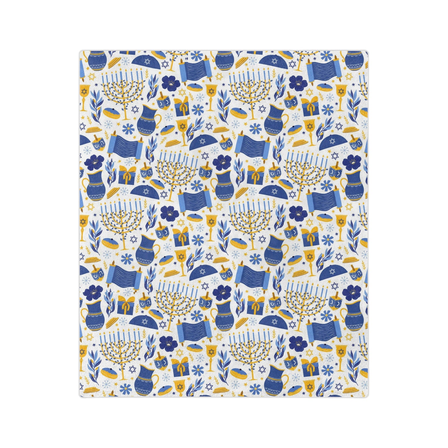 Hanukkah Velveteen Minky Blanket: 3 Sizes for Kids, Throw, or Queen Bed. Celebrate in Warmth & Styles. Hannukah gift