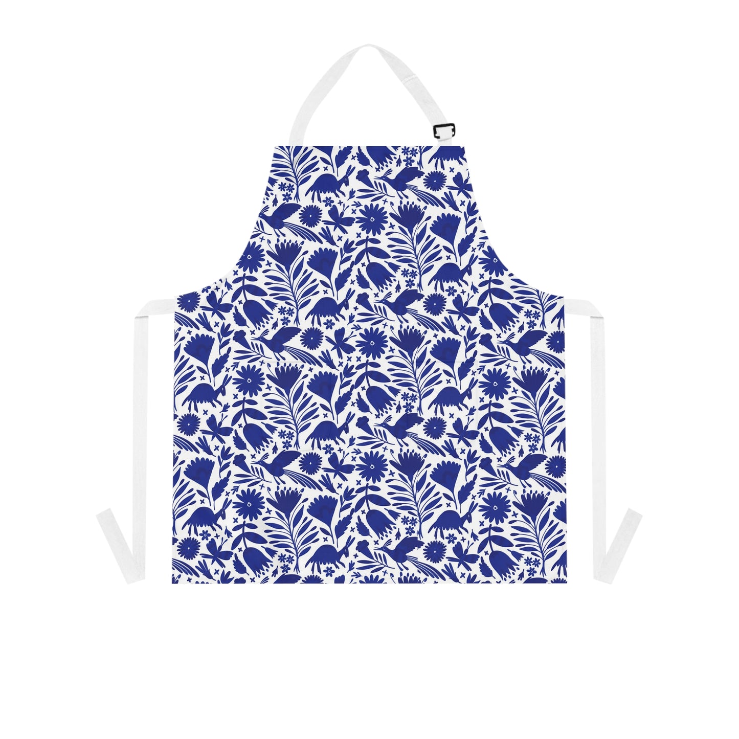 Blue Otomi Apron. Mexican folk art apron for Mexican wife, Mexican mother or Mexican friend.
