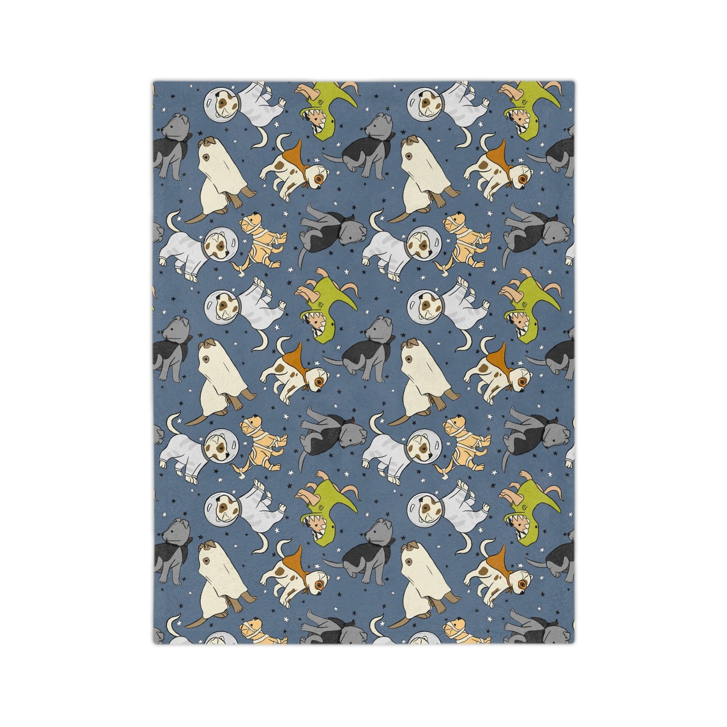 Dogs with Halloween costumes Velveteen Minky Blanket for dog lovers and Halloween lovers.