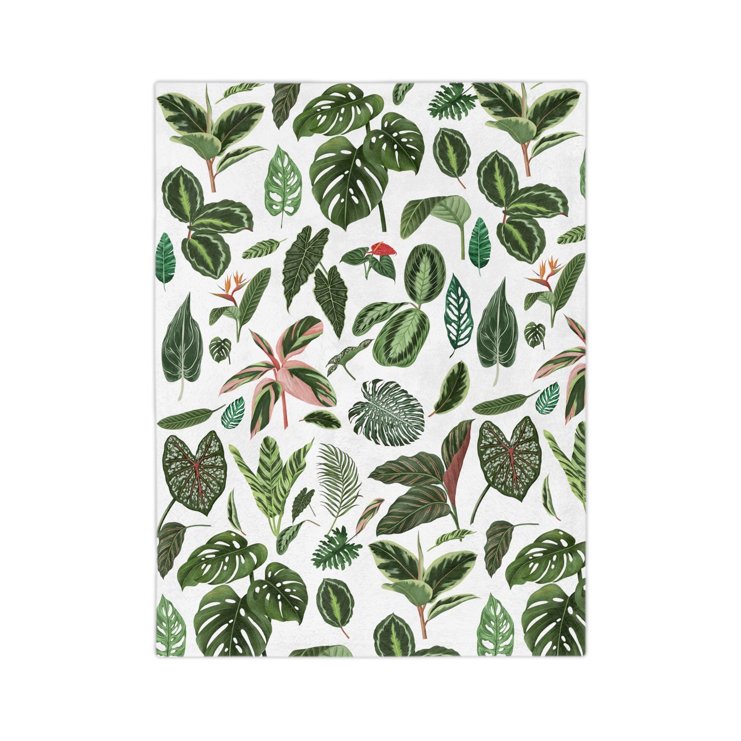 Plant blanket. Plant leaves Velveteen Plush Blanket