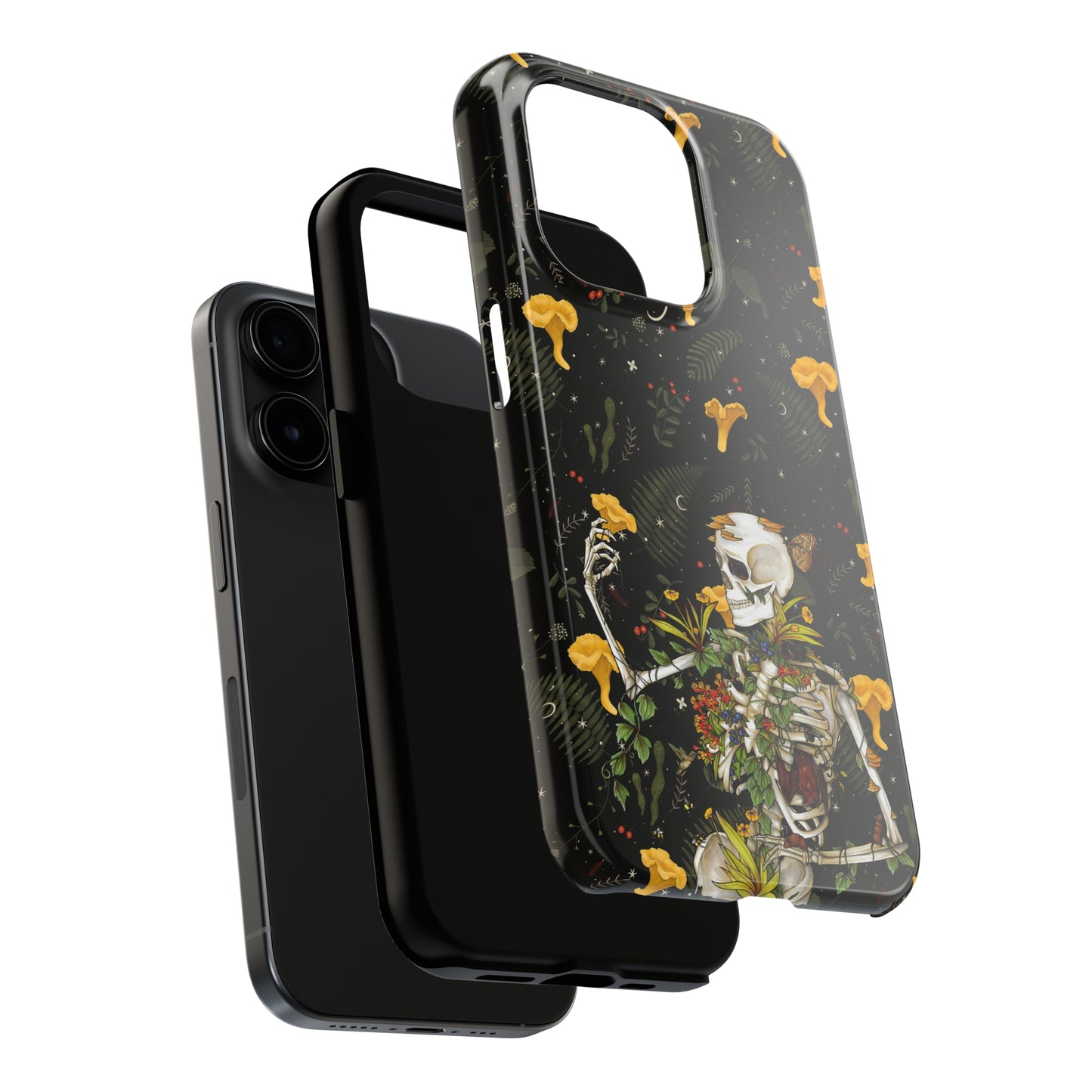 Mushrooms, skeleton and plants Tough Phone be Cases, Case-Matefor iPhone 15, iPhone 14, iPhone 13, iPhone 12 and iPhone 11