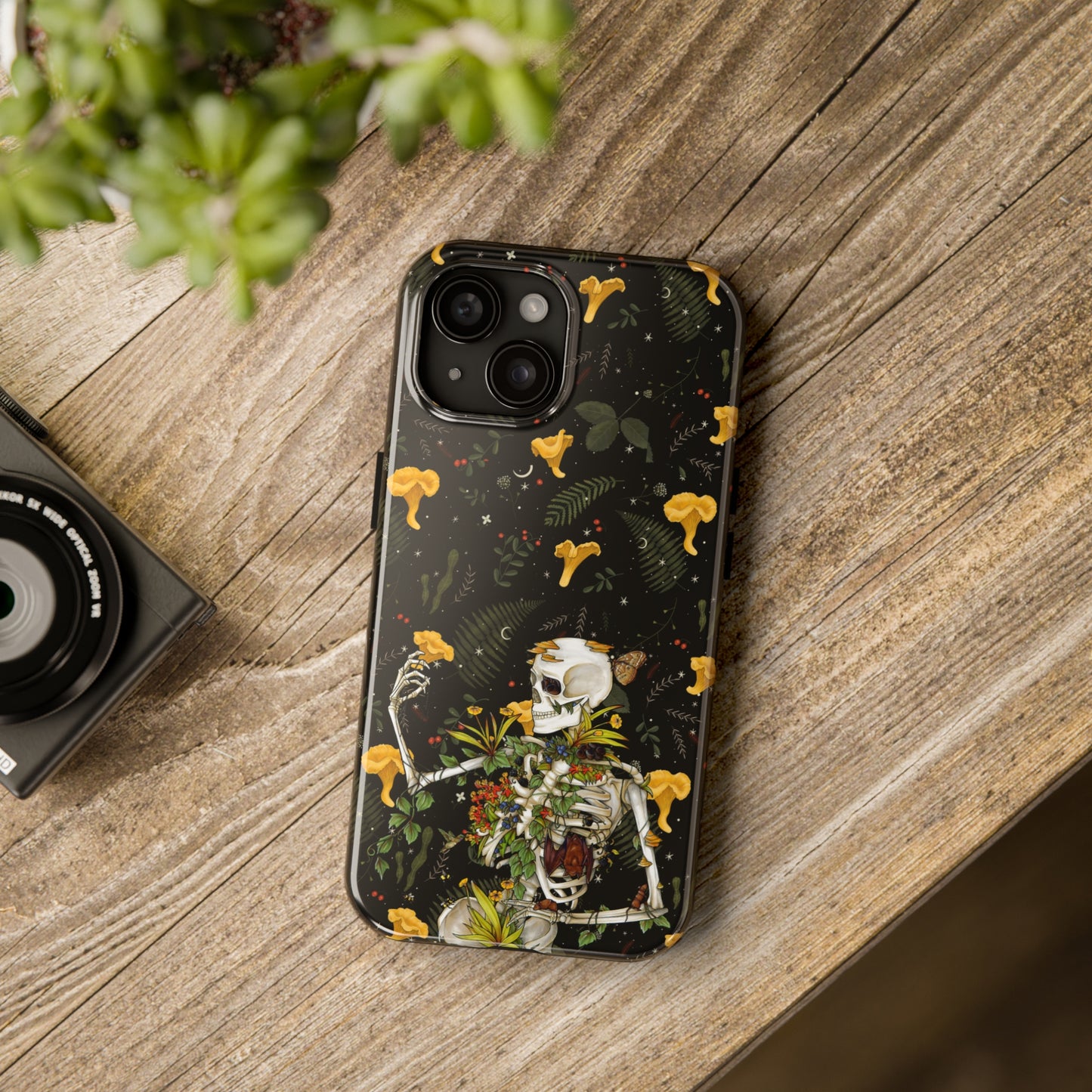 Mushrooms, skeleton and plants Tough Phone be Cases, Case-Matefor iPhone 15, iPhone 14, iPhone 13, iPhone 12 and iPhone 11