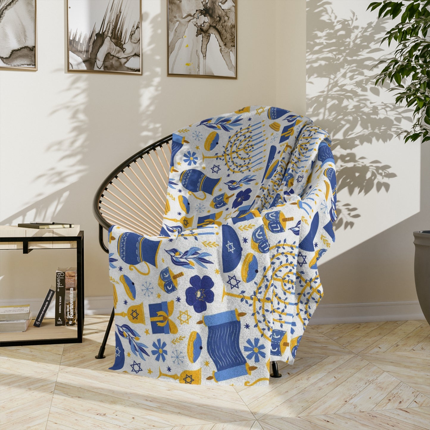 Hanukkah Velveteen Minky Blanket: 3 Sizes for Kids, Throw, or Queen Bed. Celebrate in Warmth & Styles. Hannukah gift