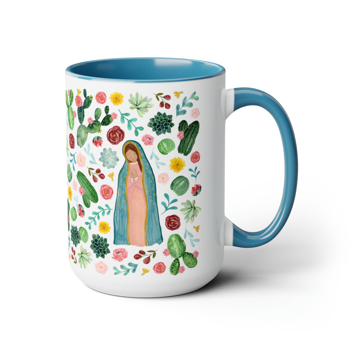 Virgen de Guadalupe Coffee Mugs, 15oz for mother, friends. Catholic gift for her. Virgencita cup.