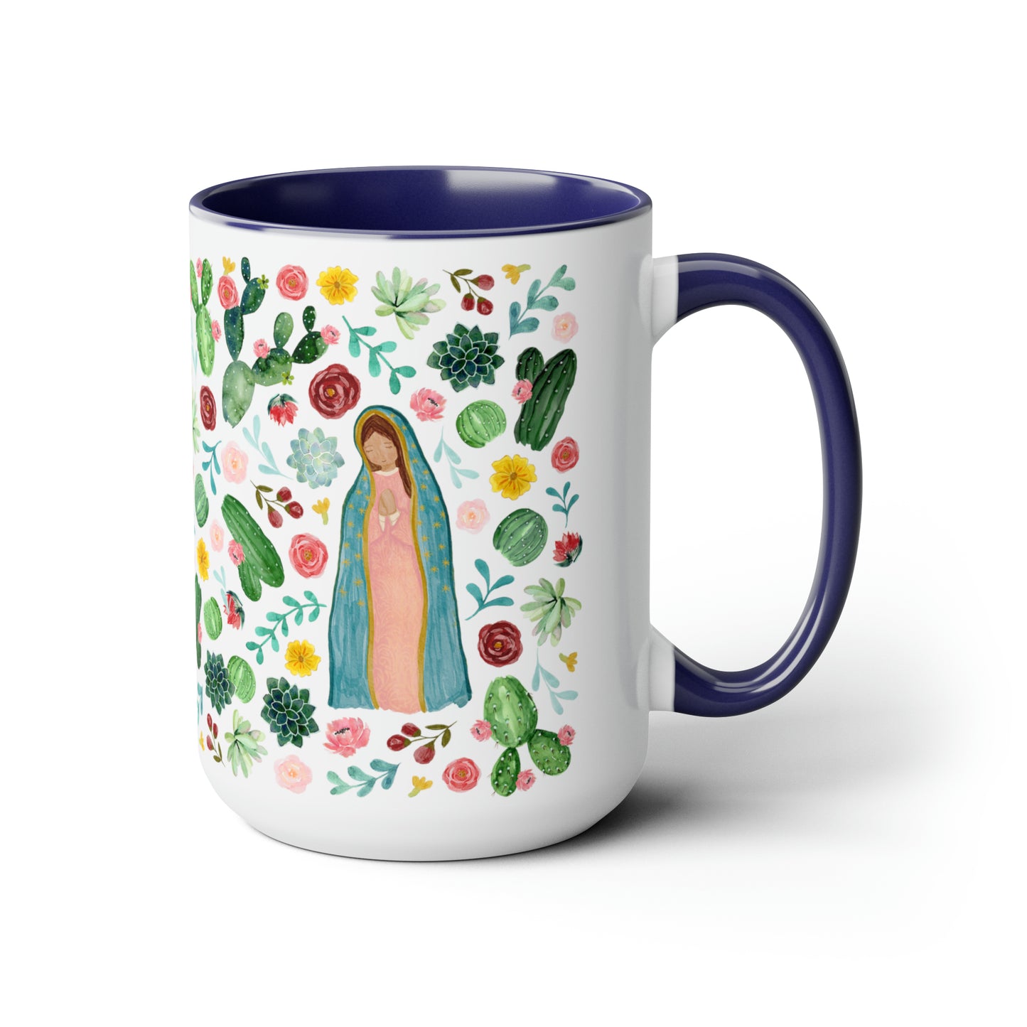 Virgen de Guadalupe Coffee Mugs, 15oz for mother, friends. Catholic gift for her. Virgencita cup.