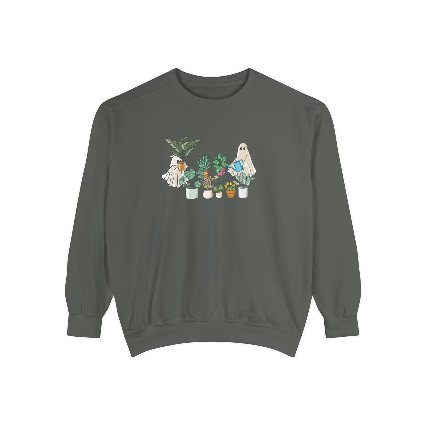 Plants and ghosts Unisex Sweatshirt for plant daddy, plant lover or gardener. Crazy plant lady sweatshirt with ghosts.