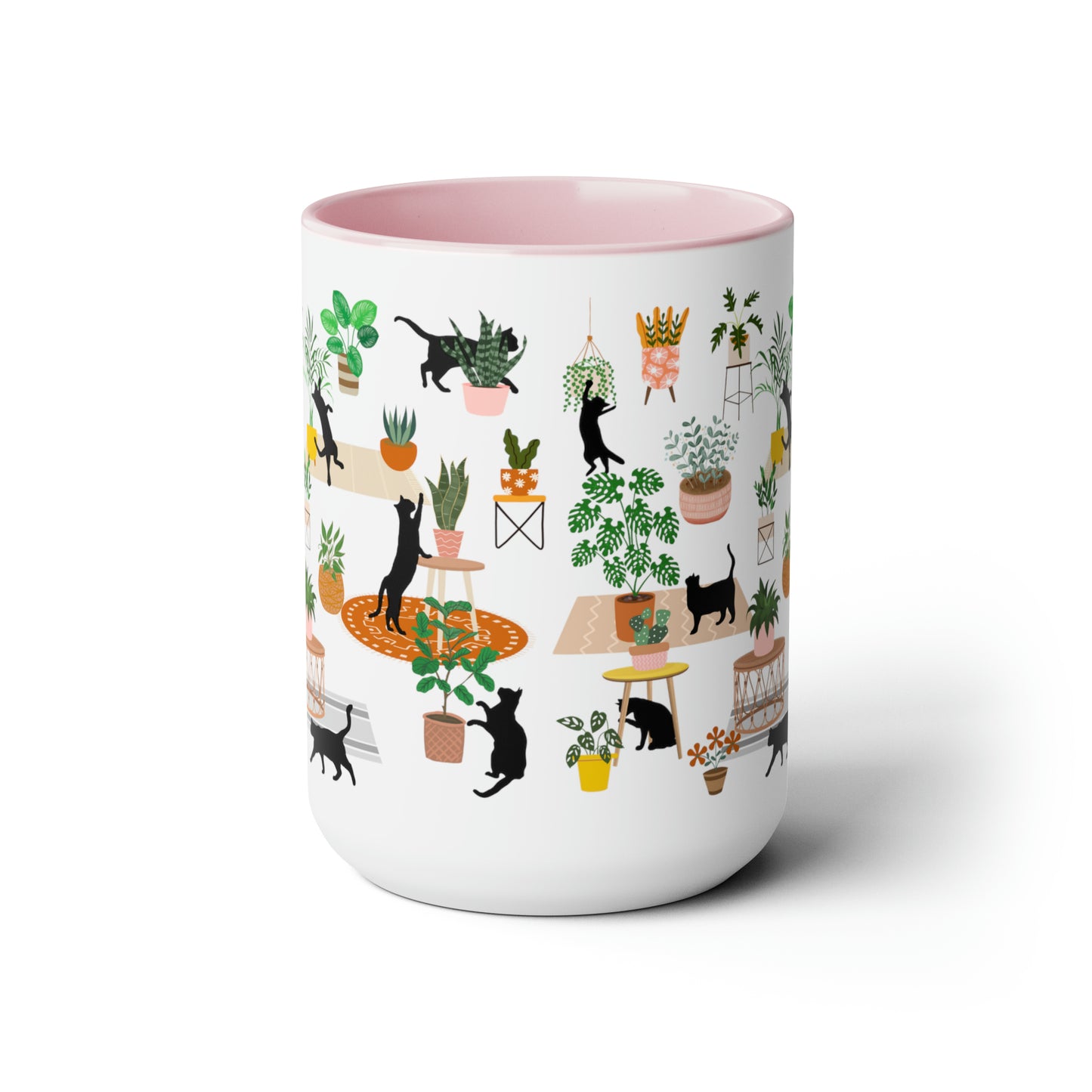 Cats and plants Coffee Mugs, 15oz for plant daddy and cat lady.