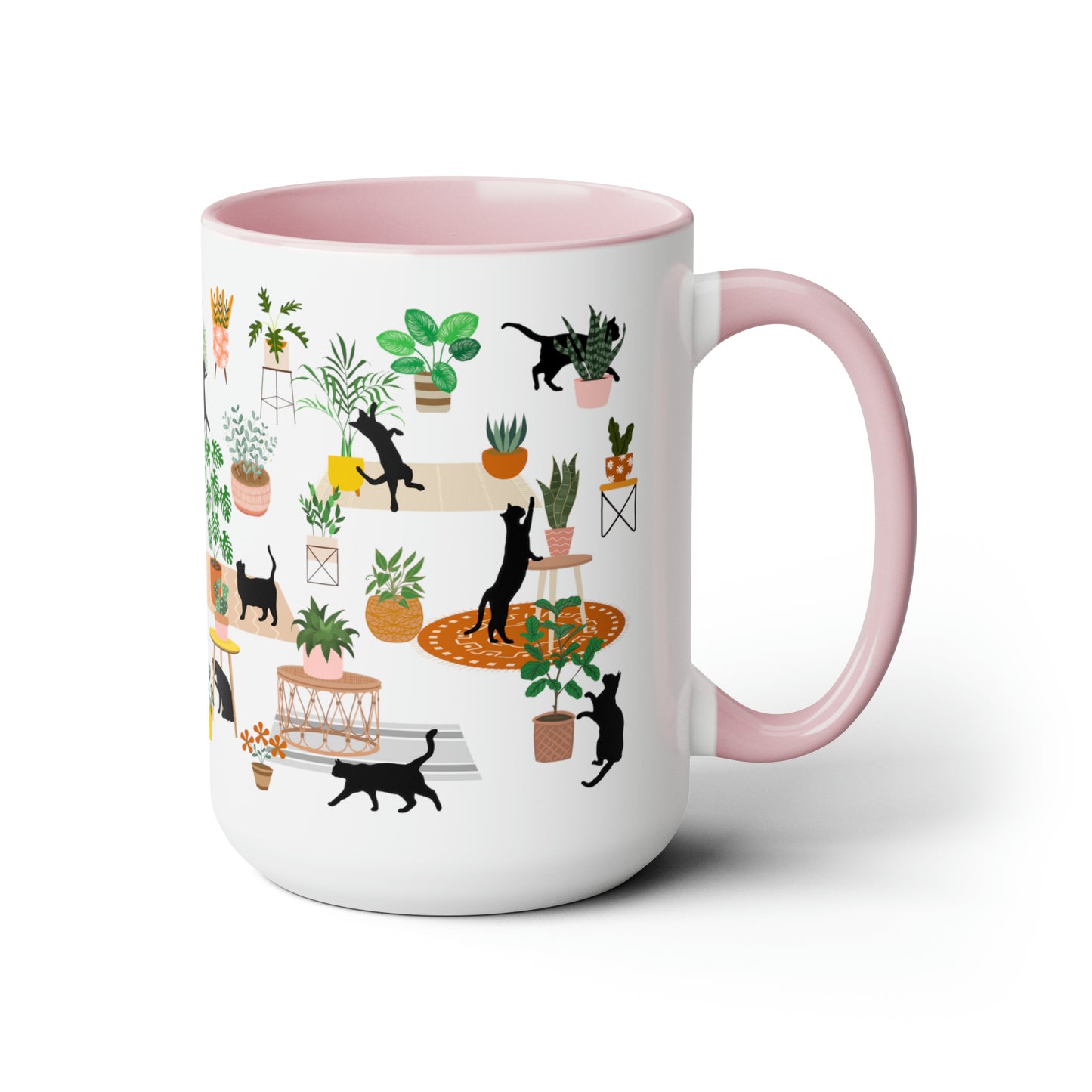 Cats and plants Coffee Mugs, 15oz for plant daddy and cat lady.