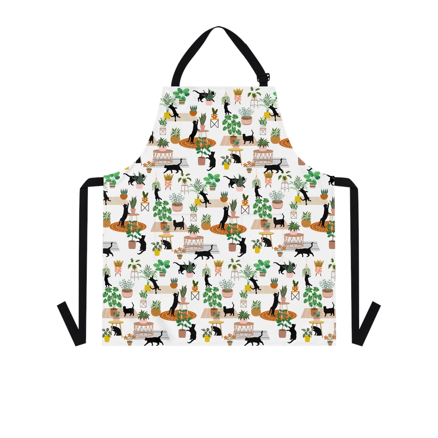 Cats and plant Apron for cat lover and house plants lover. Plant lady gift. Cat mom gift ideas. Plants and cats apron.
