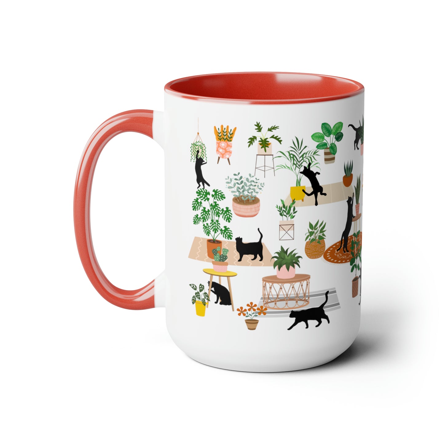 Cats and plants Coffee Mugs, 15oz for plant daddy and cat lady.