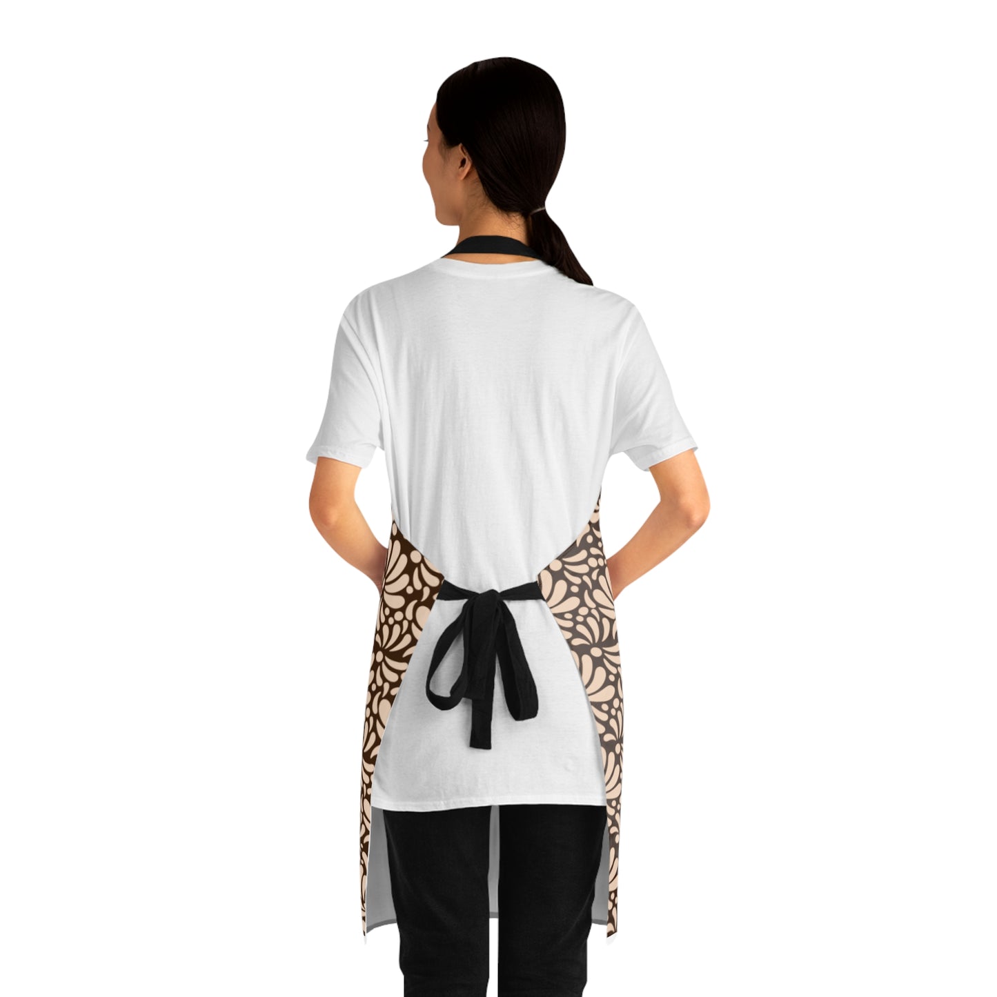 Brown Talavera Mandil with Two Pockets for Latin Mom, Chef or Amiga. Mexican apron with Mexican modern design.