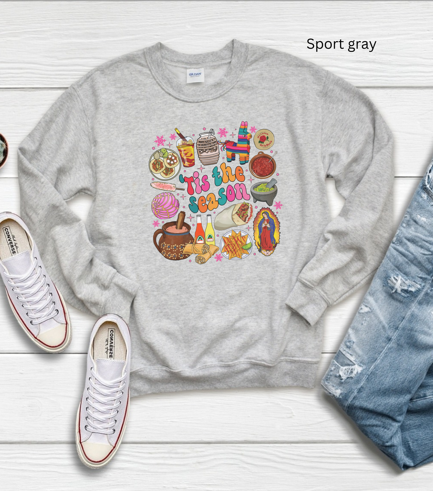 Feliz navidad Unisex Heavy Sweatshirt. This is the season Mexican style sweatshirt. Mexican Christmas