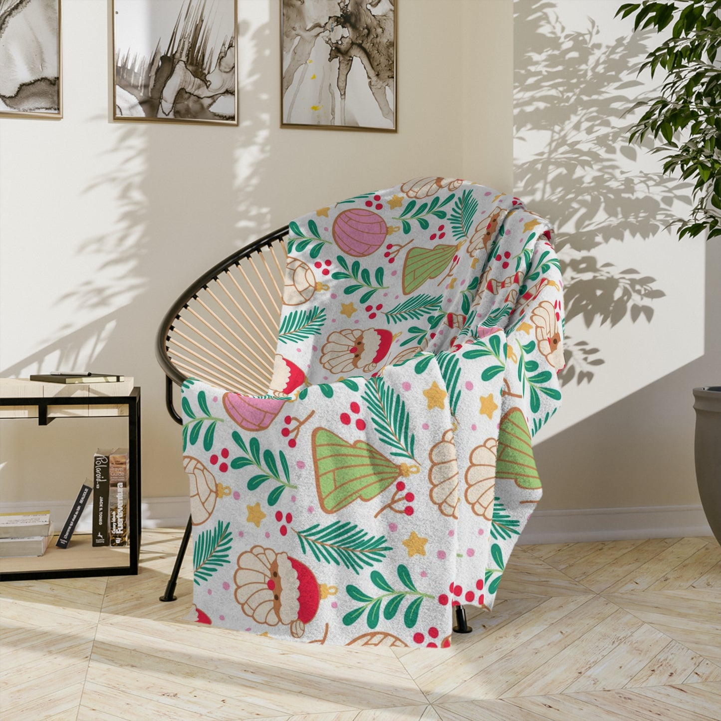 Feliz navidad Blanket for holiday season. Concha blanket for baker, panadero or Mexican family.