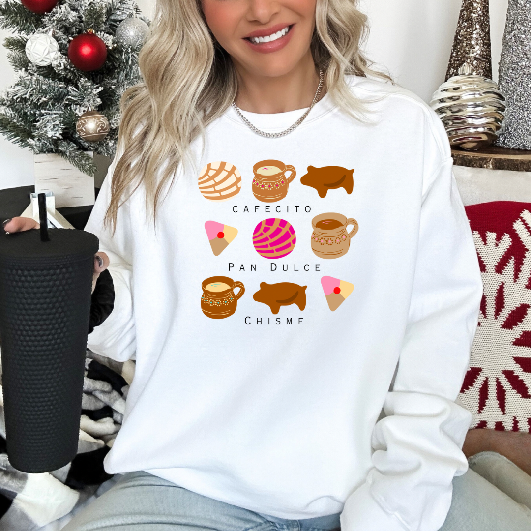 Cafecito, chisme, pan dulce Sweatshirt for latina friend. Chismecito y cafecito sweatshirt with comfort colors. Latina sweatshirt