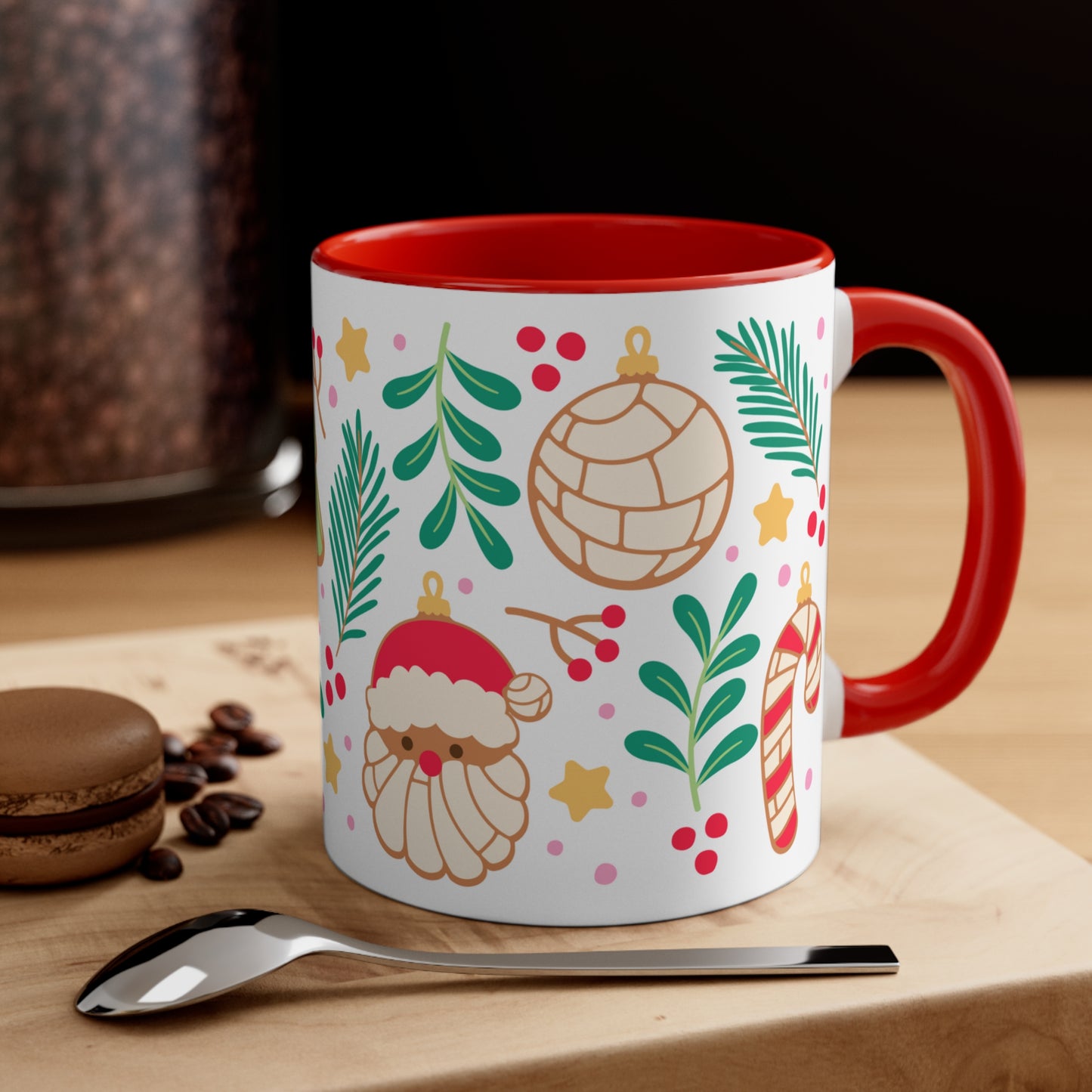 Navidad pan dulce Coffee Mug, 11oz for Mexican friends or Mexican mom. Concha mug. Regalo de navidad para mexicanos y latinos.
