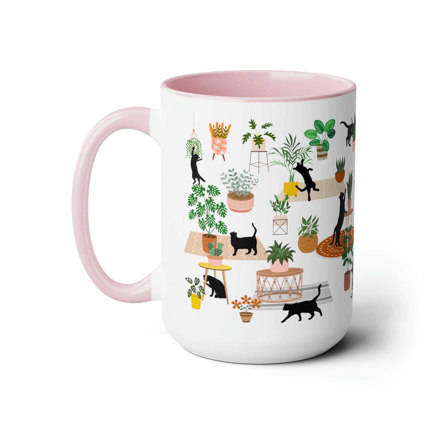 Cats and plants Coffee Mugs, 15oz for plant daddy and cat lady.