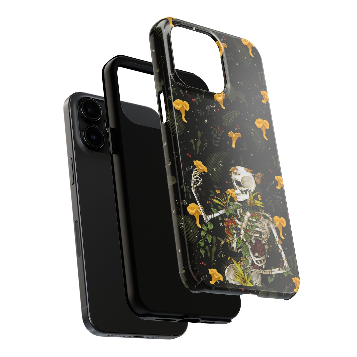 Mushrooms, skeleton and plants Tough Phone be Cases, Case-Matefor iPhone 15, iPhone 14, iPhone 13, iPhone 12 and iPhone 11