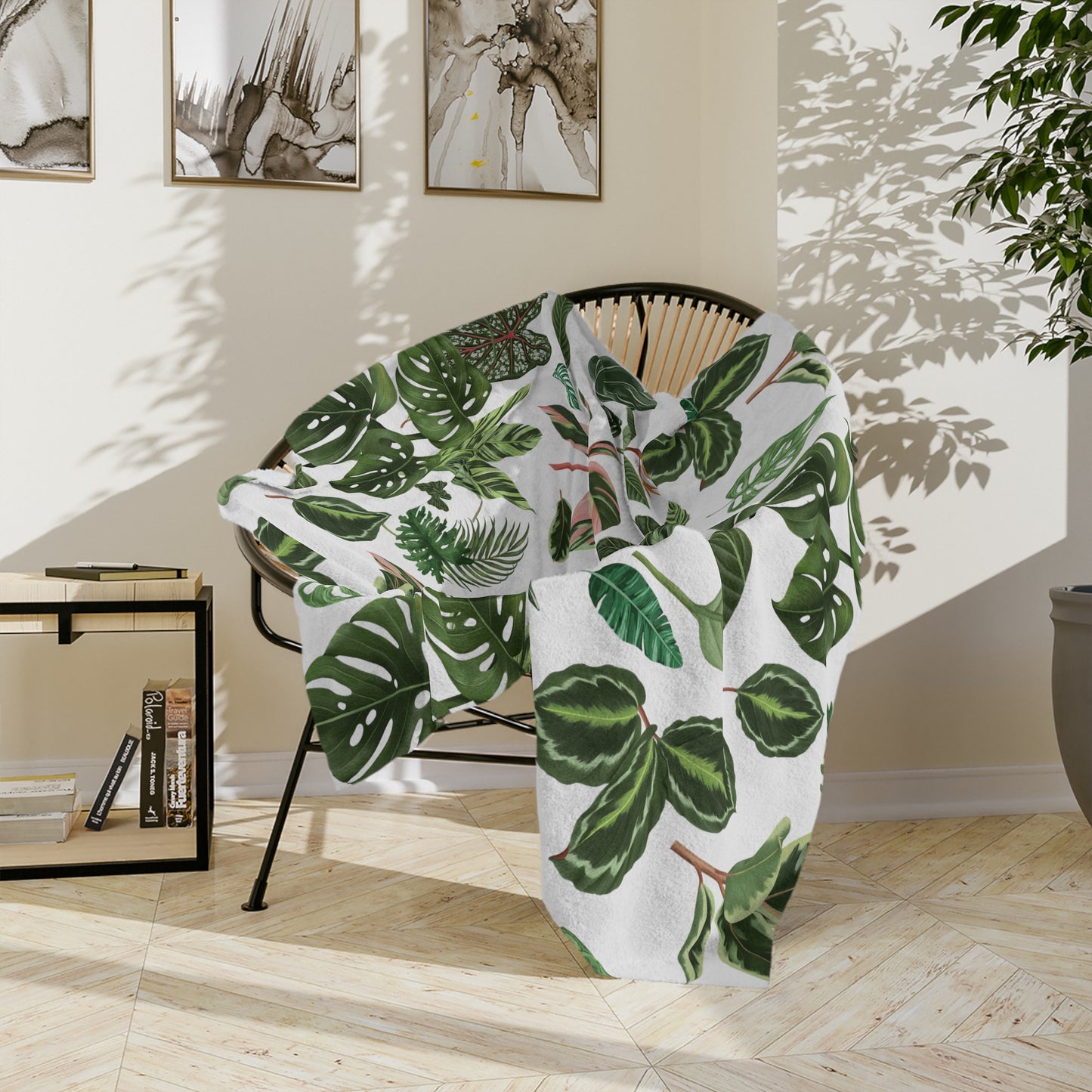 Plant blanket. Plant leaves Velveteen Plush Blanket