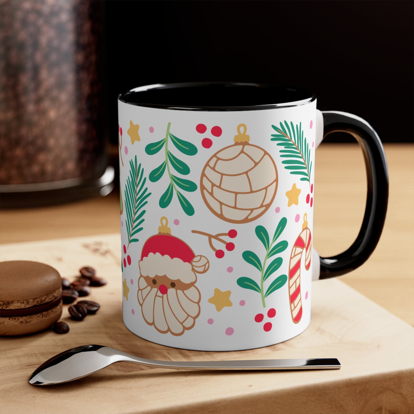 Navidad pan dulce Coffee Mug, 11oz for Mexican friends or Mexican mom. Concha mug. Regalo de navidad para mexicanos y latinos.