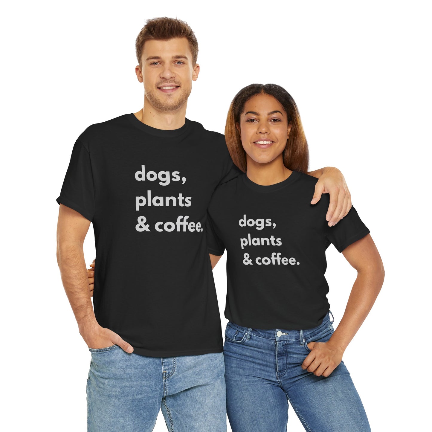 Dogs, Plants, and Coffee Unisex shirt
