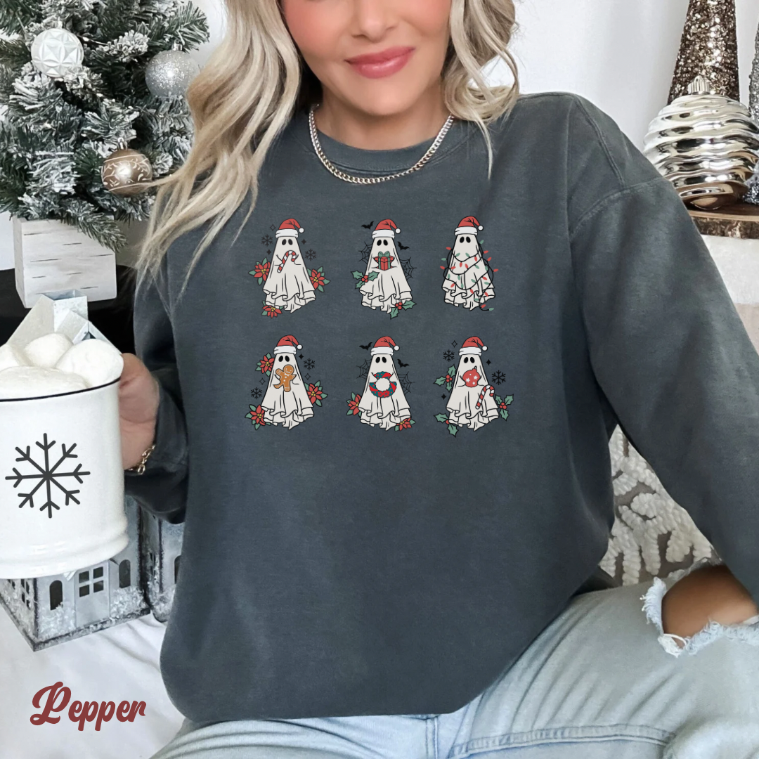 Christmas ghosts Sweatshirt for holiday season. Dead inside but is Christmas time. Cute Christmas sweater for her or him.