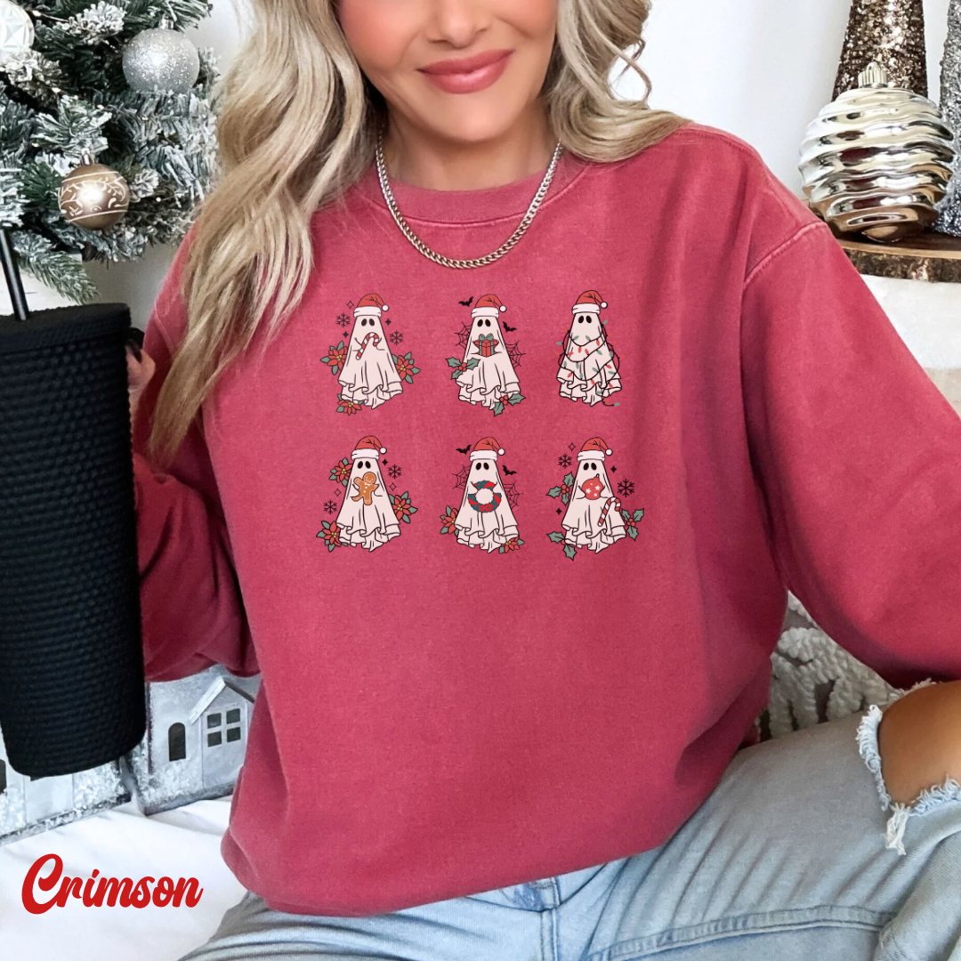 Christmas ghosts Sweatshirt for holiday season. Dead inside but is Christmas time. Cute Christmas sweater for her or him.