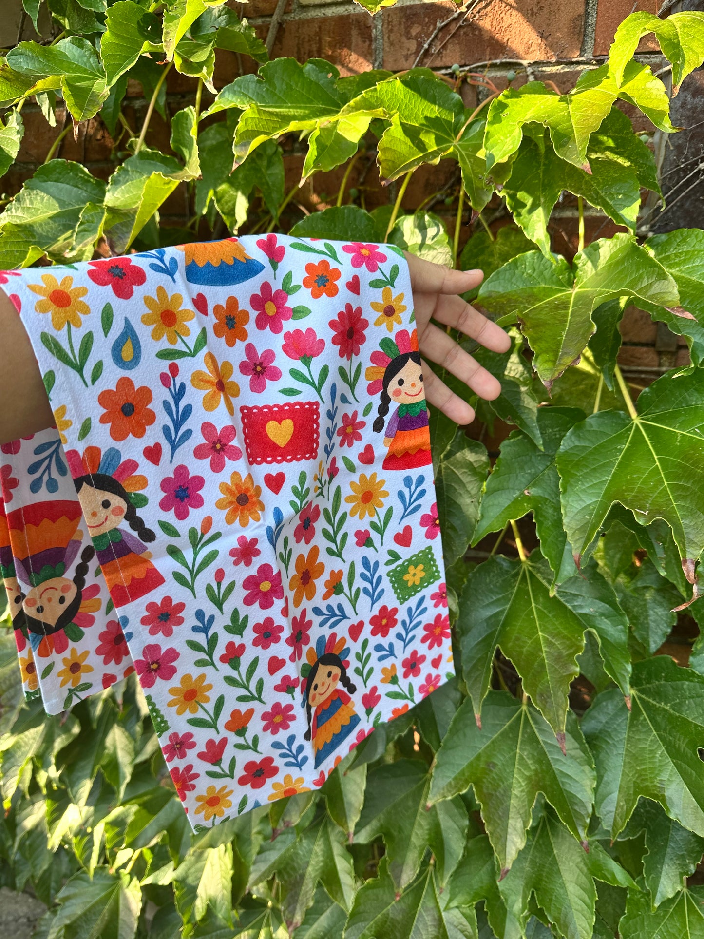 Muñeca lele kitchen towels. Set of 2 Mexican towels for Mexican kitchen decor