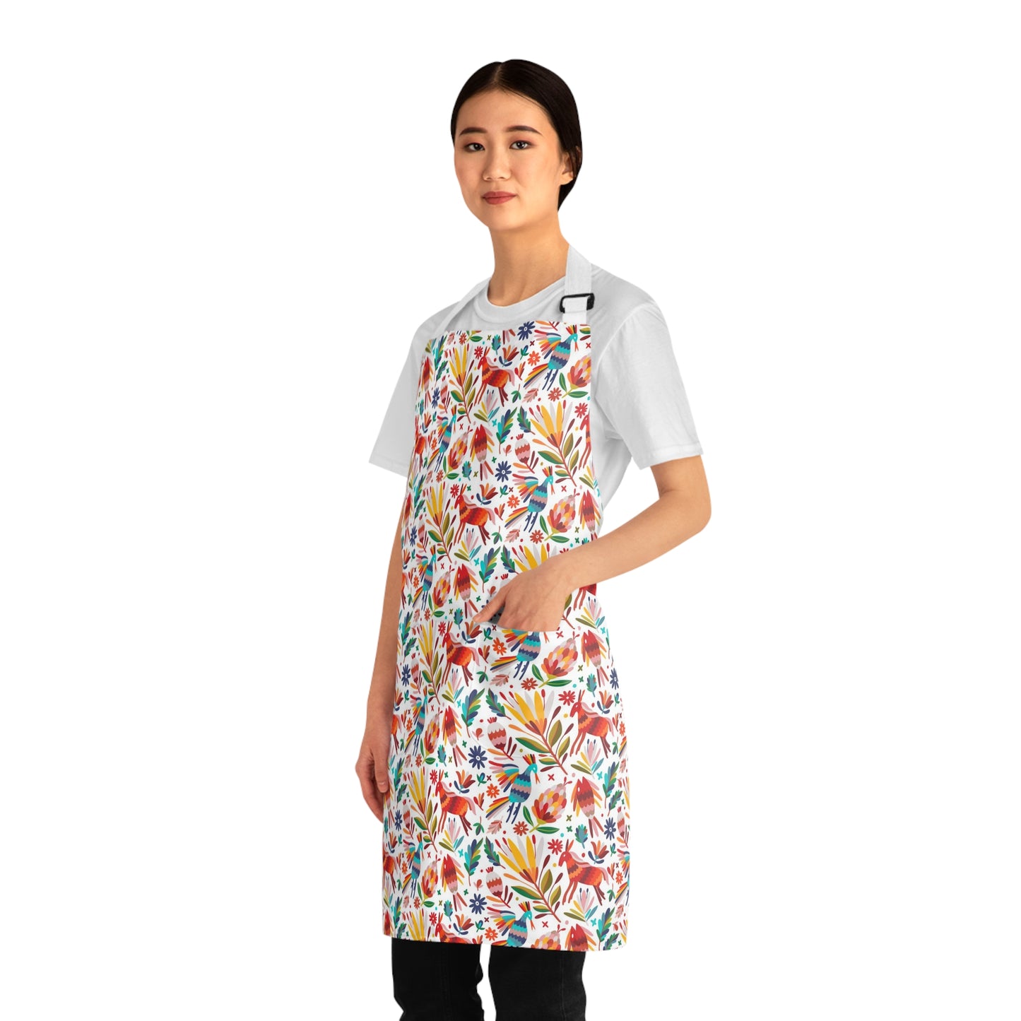 Mexican folk Apron with Otomi art for Mexican mom, Mexican food lover or Mexican chef. Gift for comadre or Tia. Mother’s Day gift ideas