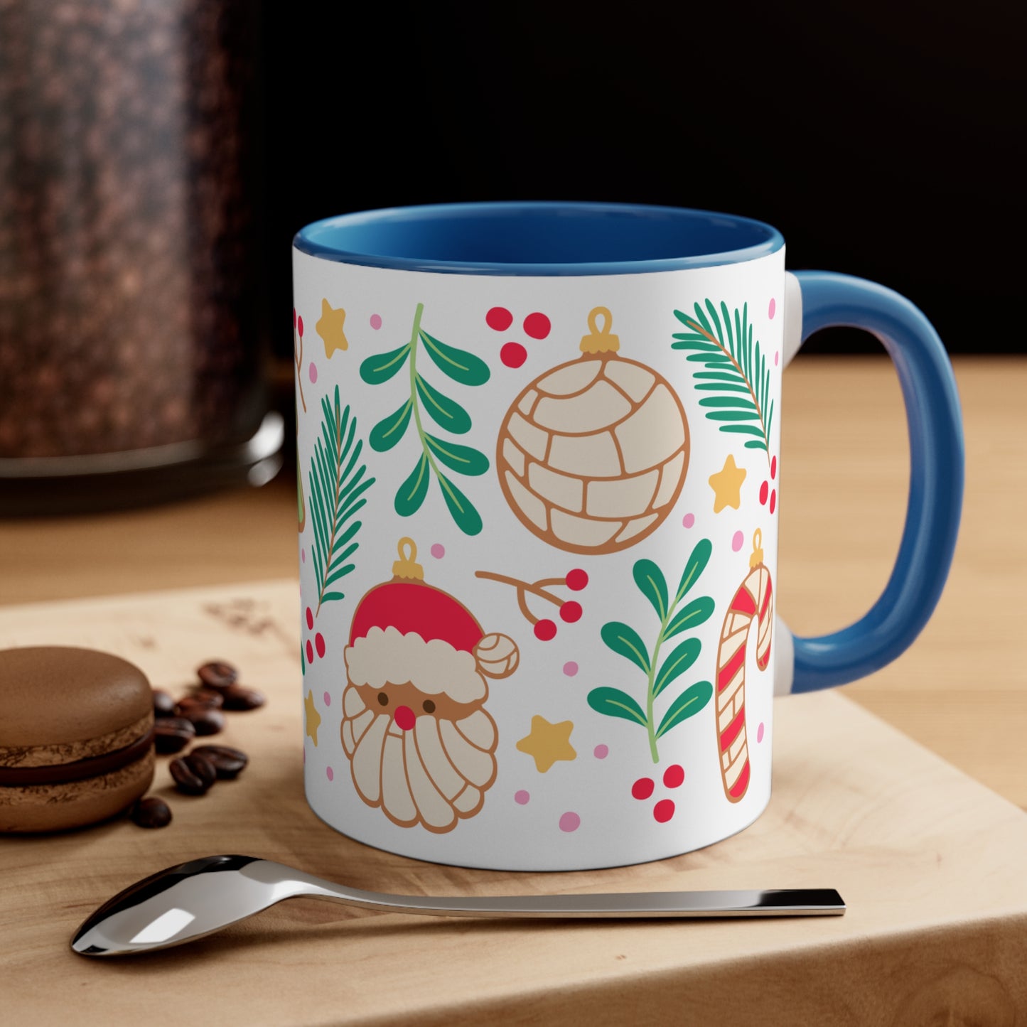 Navidad pan dulce Coffee Mug, 11oz for Mexican friends or Mexican mom. Concha mug. Regalo de navidad para mexicanos y latinos.