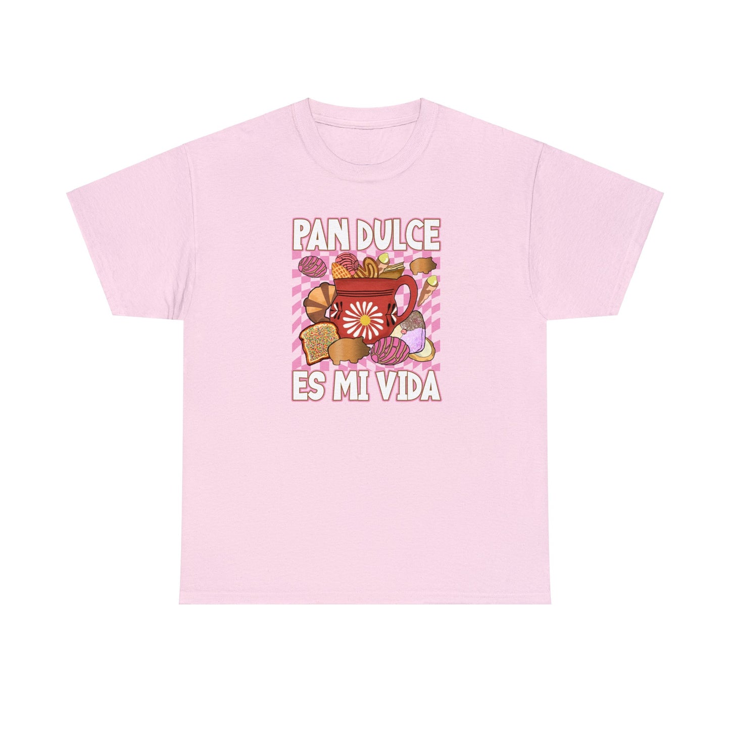 Pan dulce es mi vida tshirt. Mexican shirt for her or him. Unisex Heavy Cotton Tee with Mexican pastries. Cafecito, concha y chisme