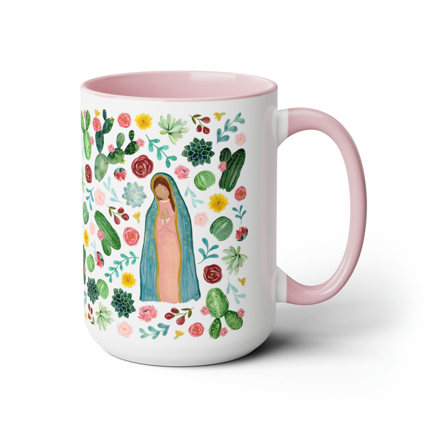 Virgen de Guadalupe Coffee Mugs, 15oz for mother, friends. Catholic gift for her. Virgencita cup.