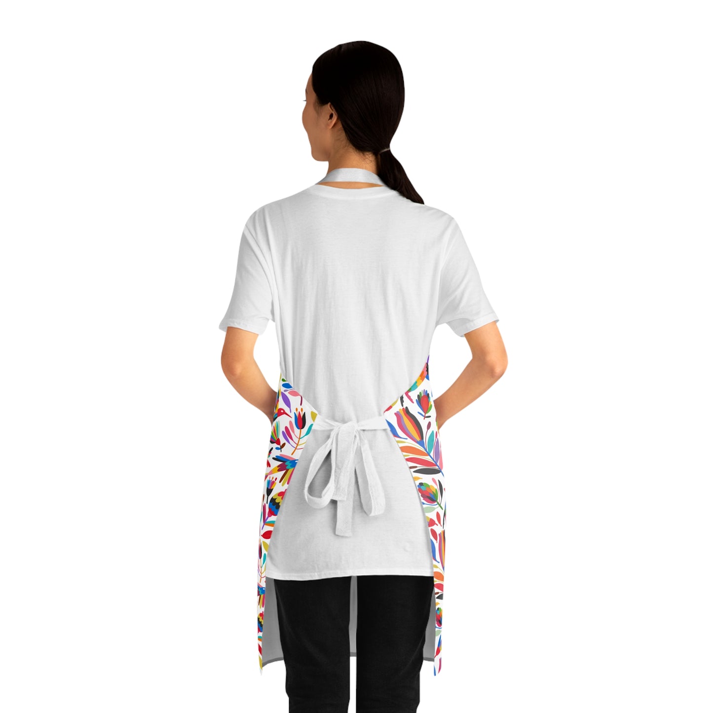 Mexican delantal with Otomi folk art for Mexican chef. Mexican Apron with Otomi art. Mexican mom gift.
