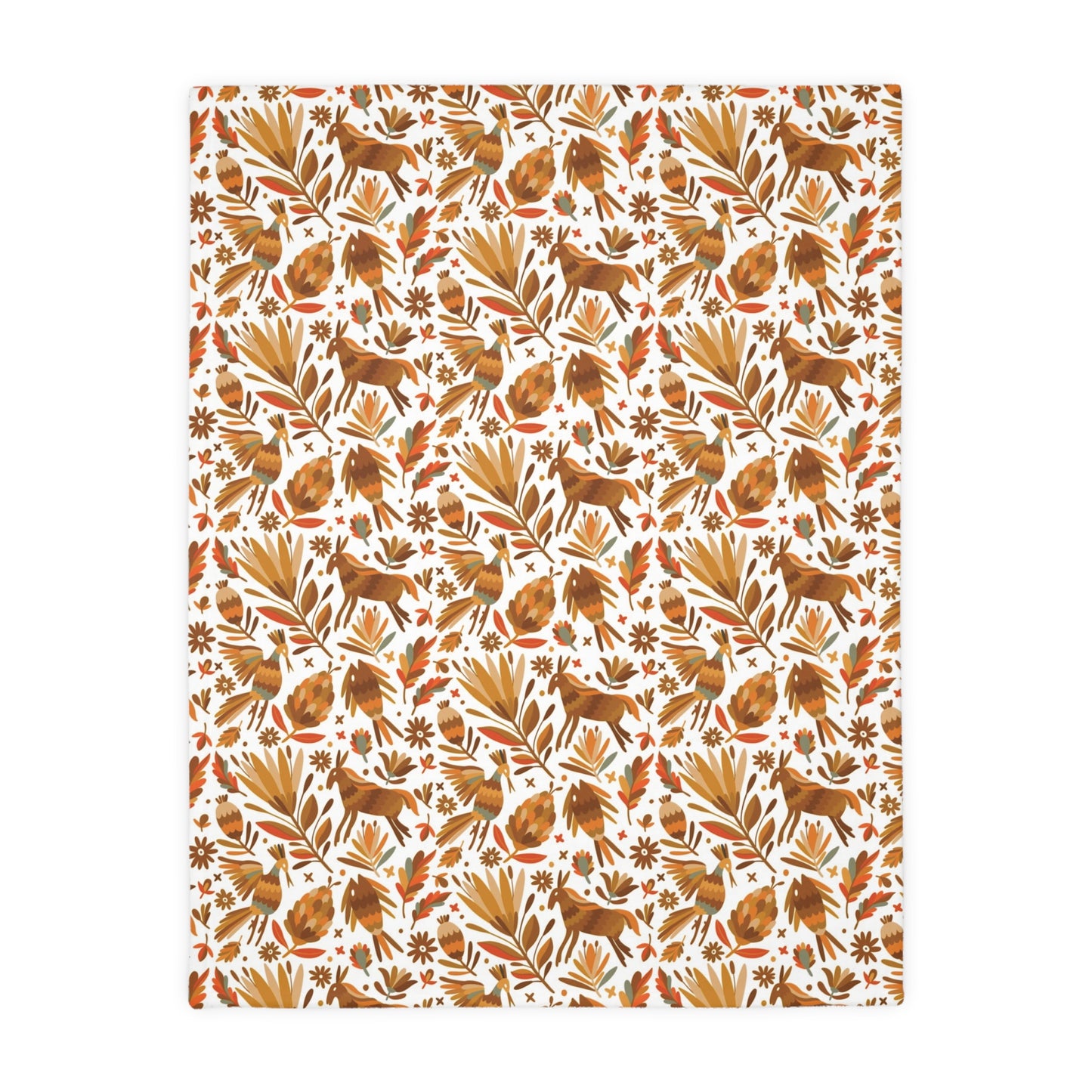 Otomi blanket printed on both side. 80x60” Mexican blanket with Mexican folk art