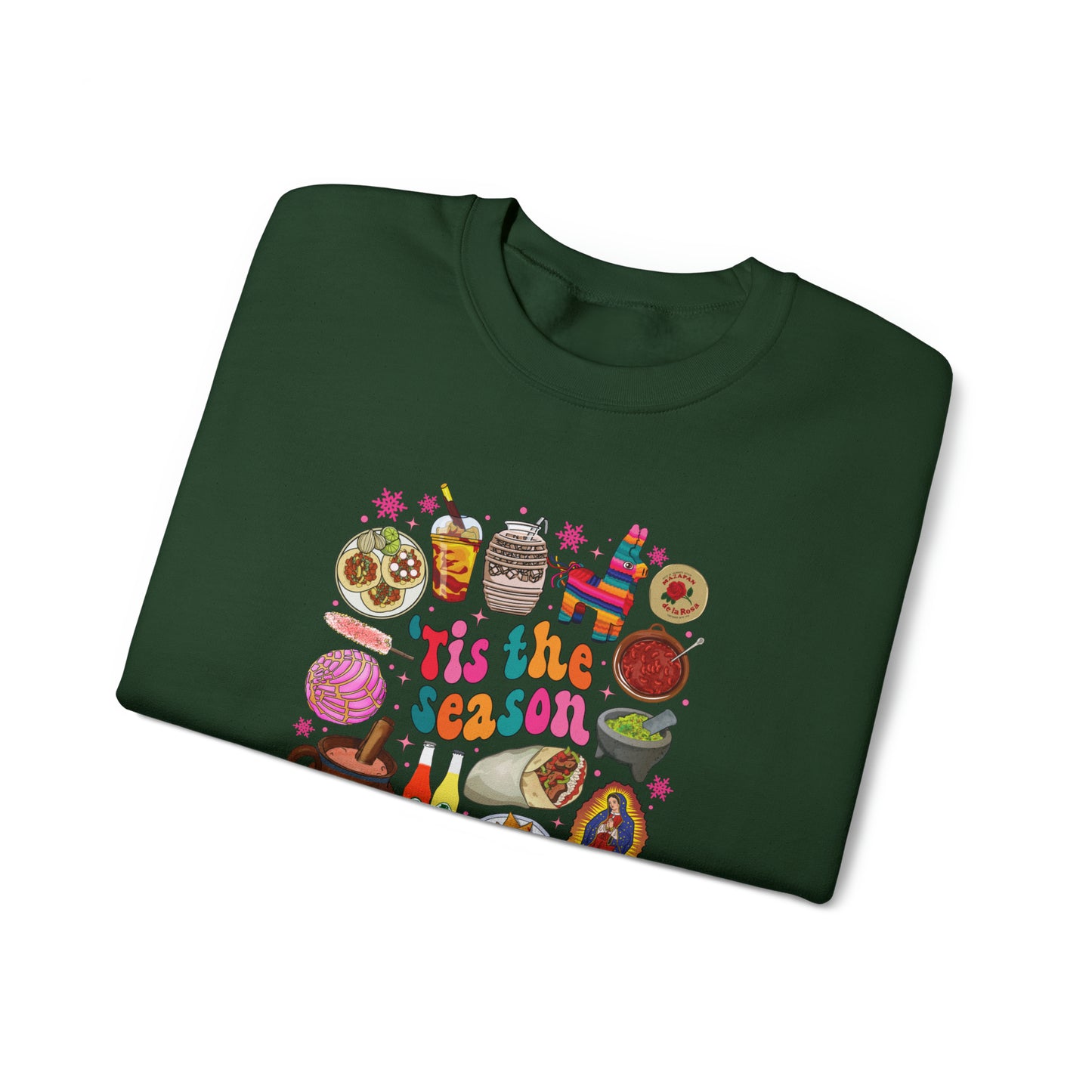 Feliz navidad Unisex Heavy Sweatshirt. This is the season Mexican style sweatshirt. Mexican Christmas