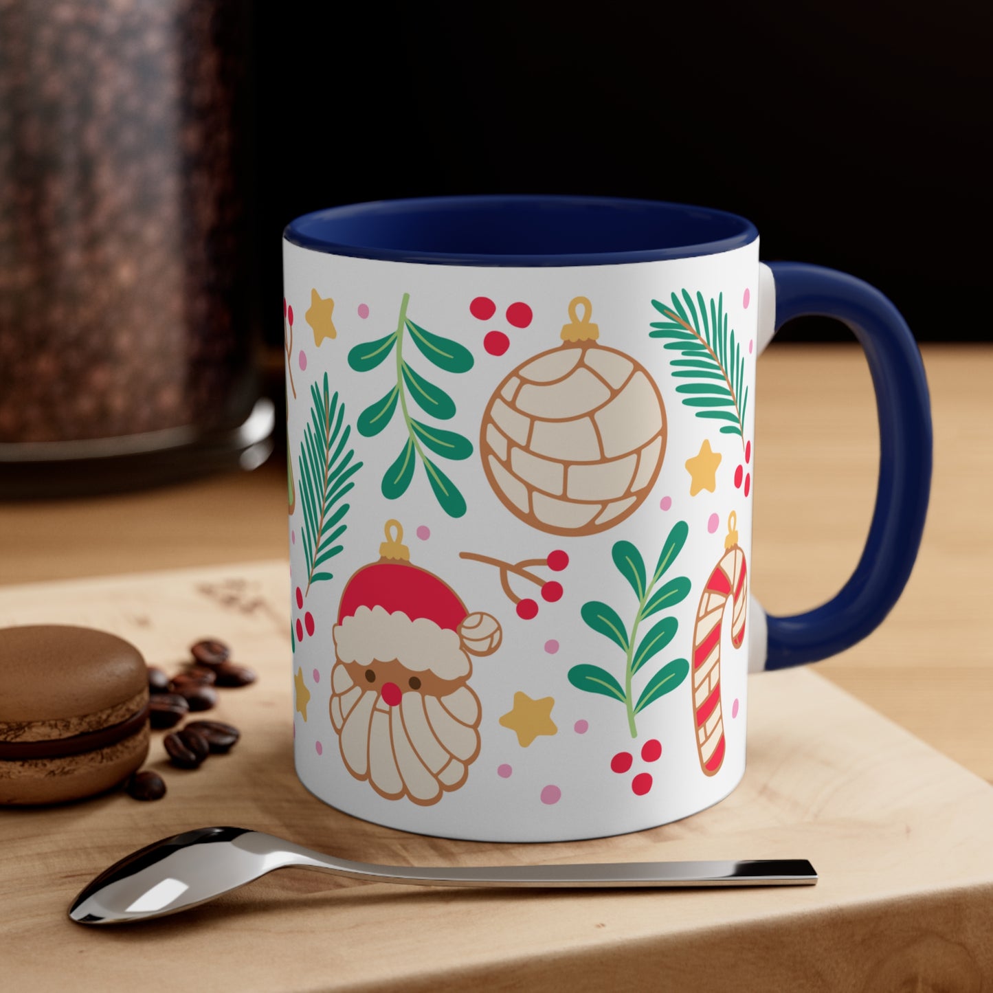 Navidad pan dulce Coffee Mug, 11oz for Mexican friends or Mexican mom. Concha mug. Regalo de navidad para mexicanos y latinos.
