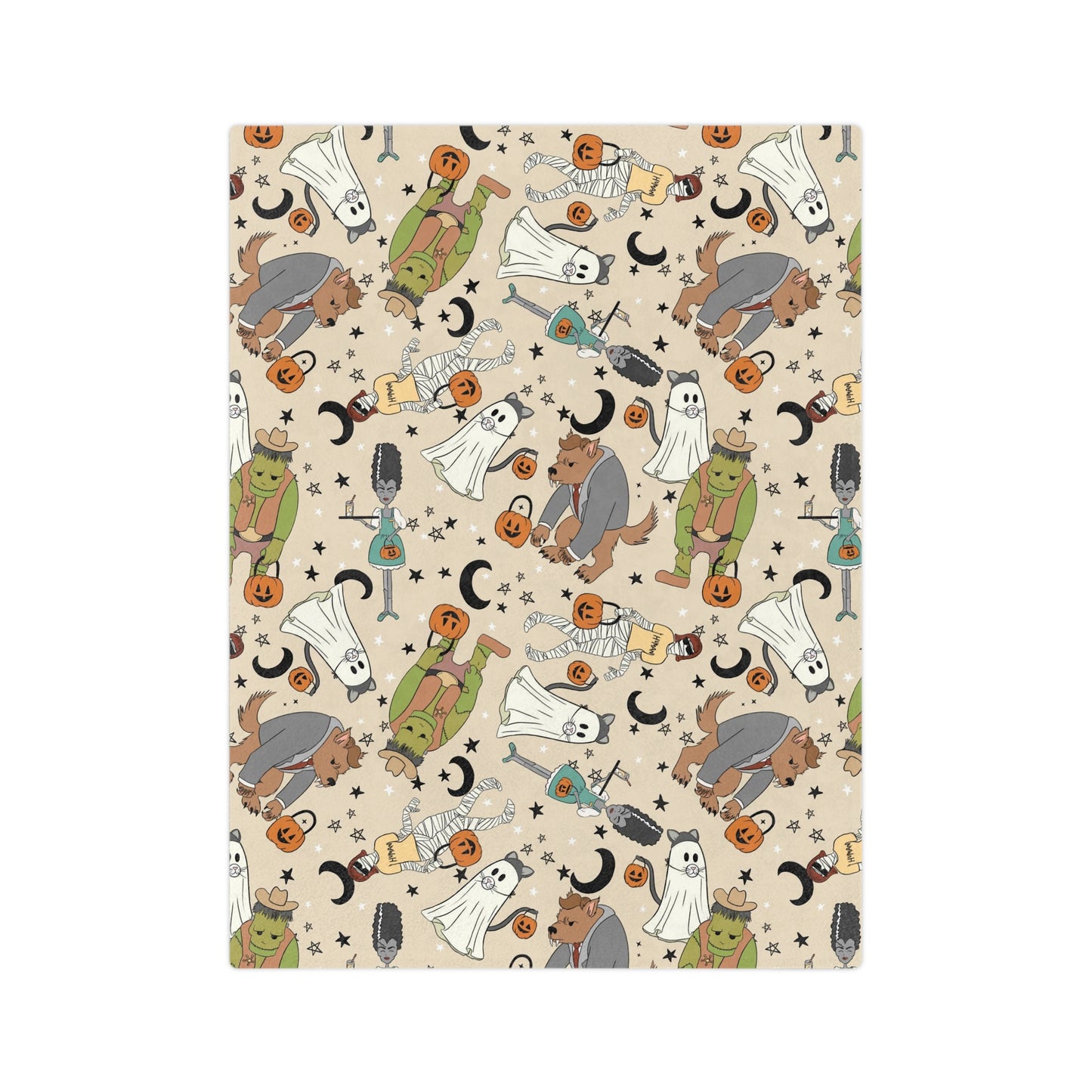Cute Halloween blanket for Halloween lover or halloween season. Trick or treat Monsters soft Blanket for kids, youth or adults.