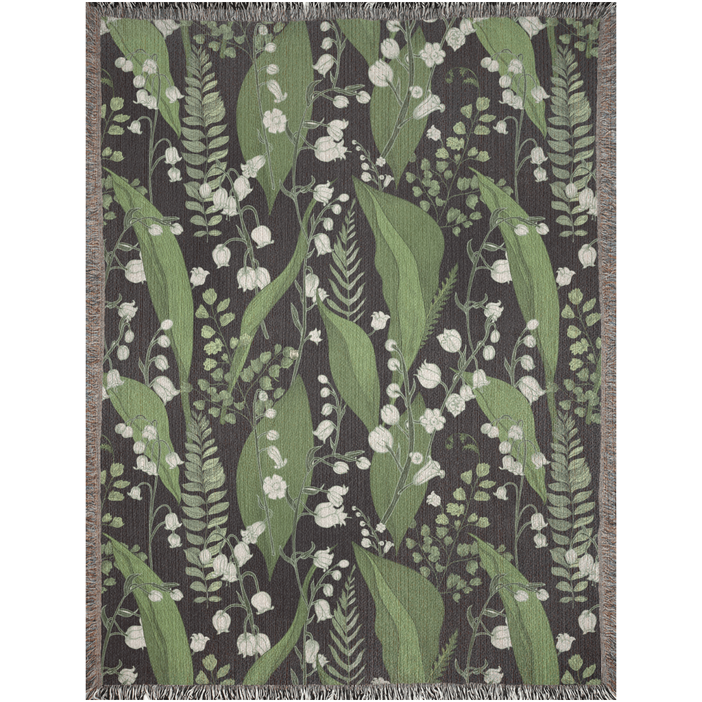 Botanical Woven Blanket For Her. Birthday Gift For Plant Lady, Botanist, Gardener Or Mother.