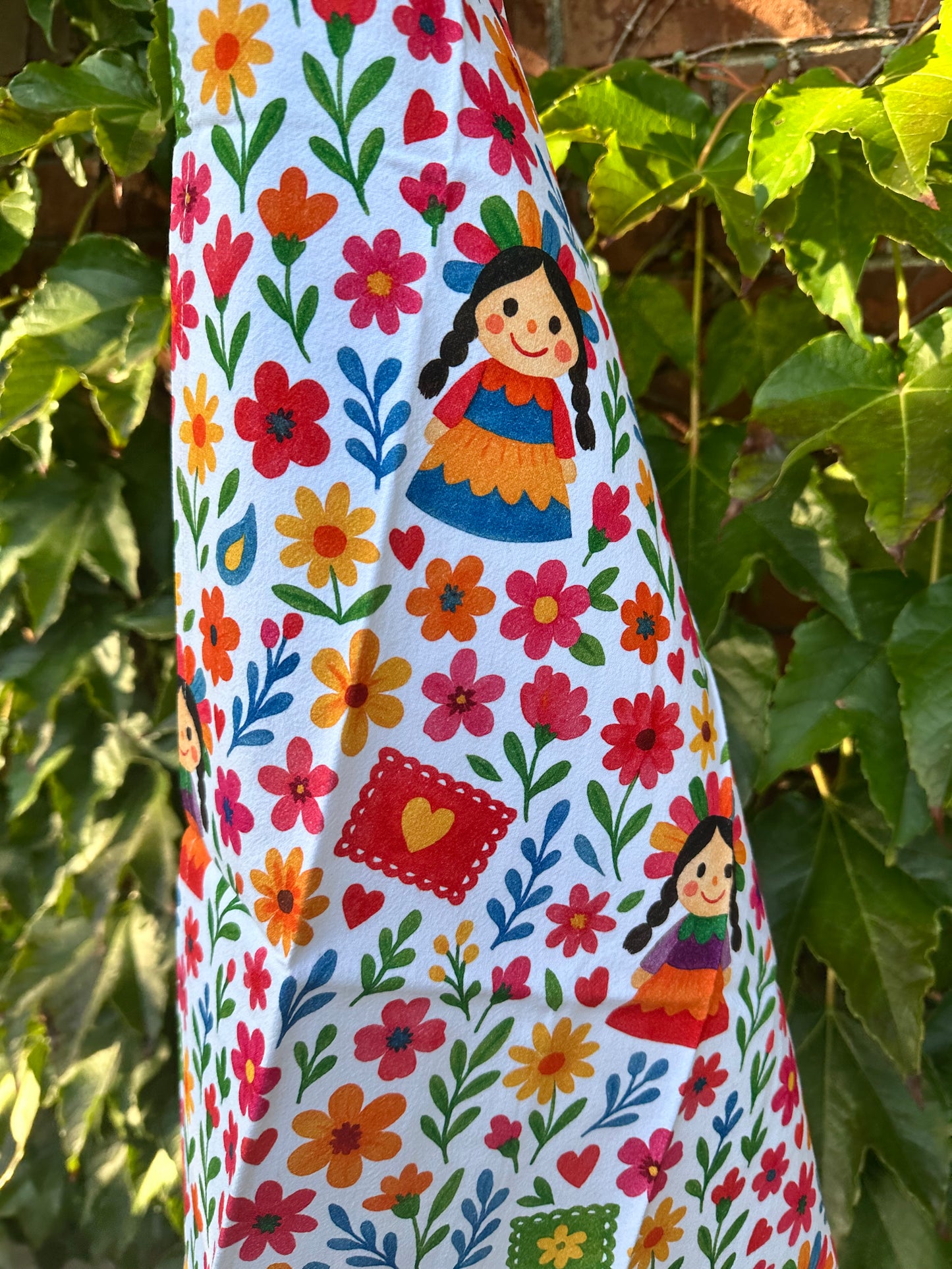 Muñeca lele kitchen towels. Set of 2 Mexican towels for Mexican kitchen decor