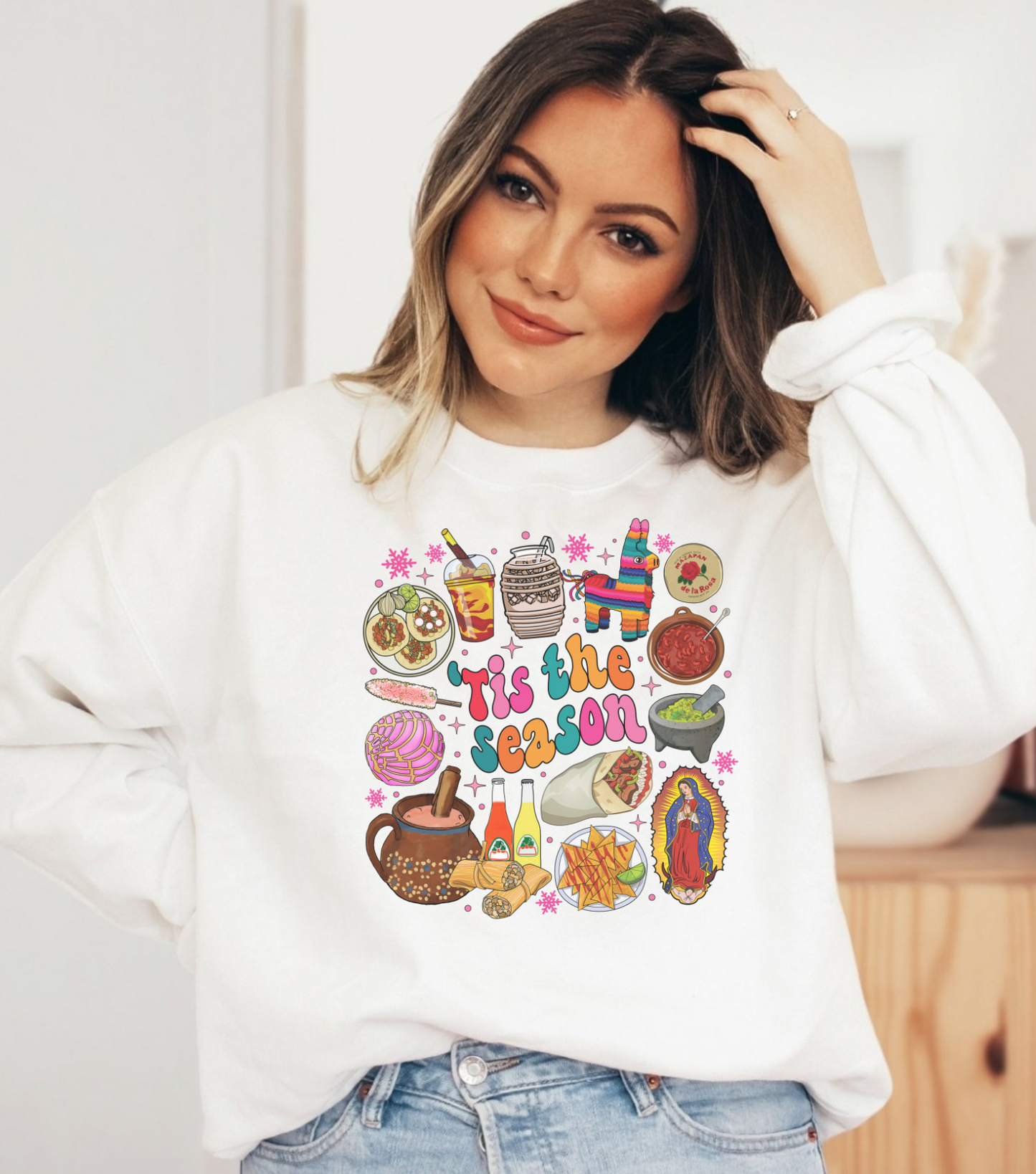 Feliz navidad Unisex Heavy Sweatshirt. This is the season Mexican style sweatshirt. Mexican Christmas