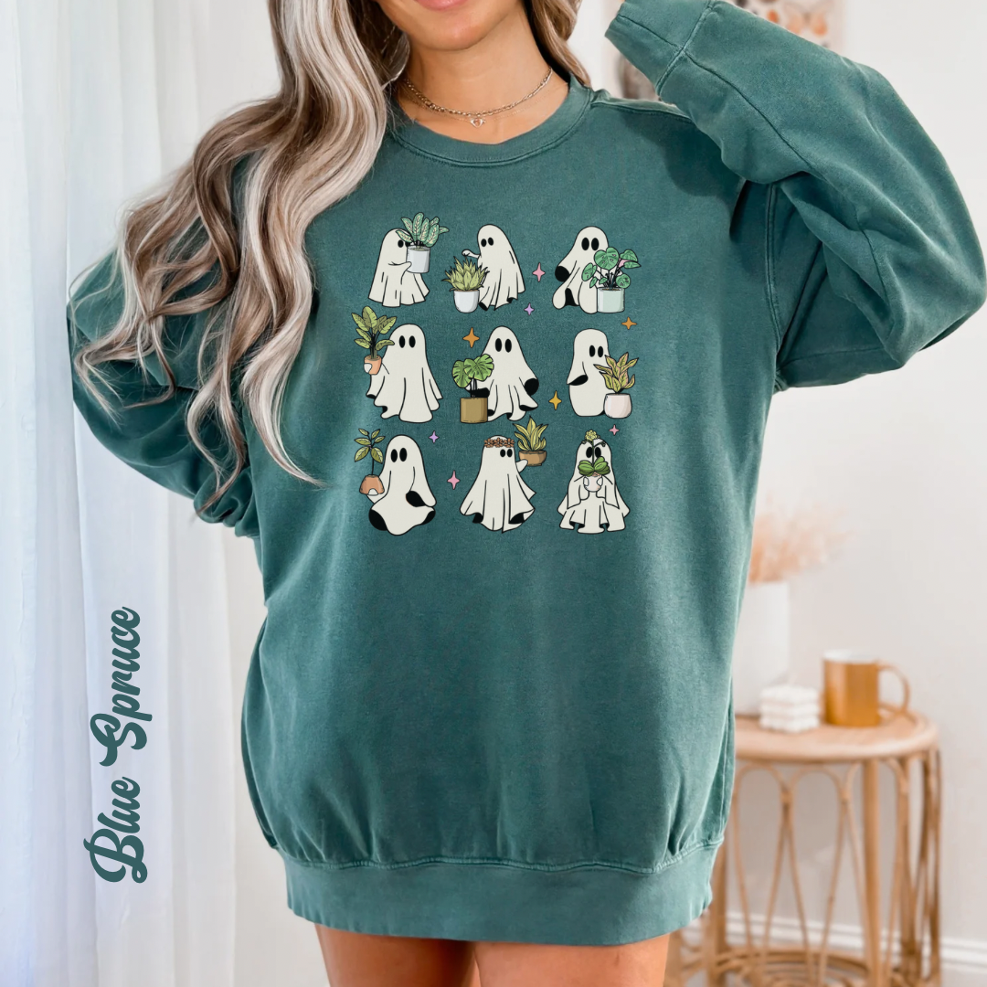 Potted plants and ghosts unisex Sweatshirt for plant lady, plant daddy or plant lover